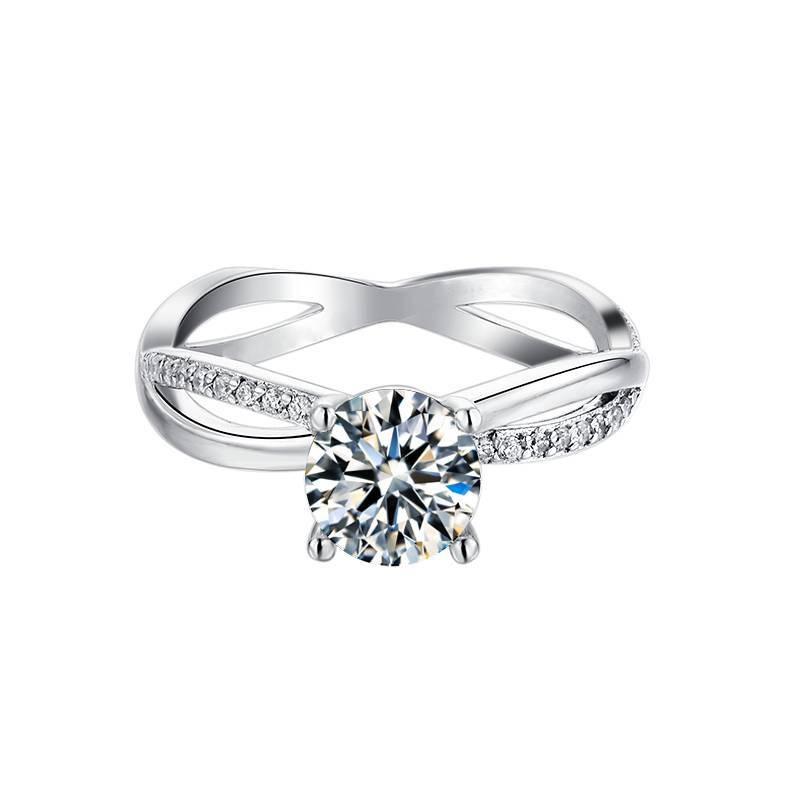 Unique Design of Double Arms1Carat Moissanite Ring9/10/14/18k Gold Rose Gold Yellow Gold Ring for Men and Women