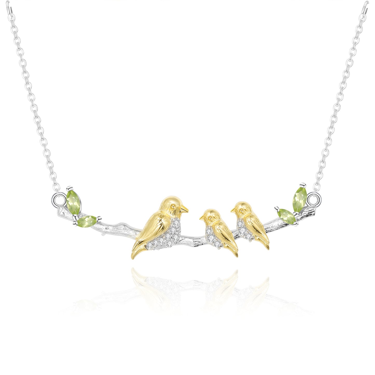 Designer High-End Pendant Bird Natural Style Design s925Silver Natural Gemstone Necklace Pendant