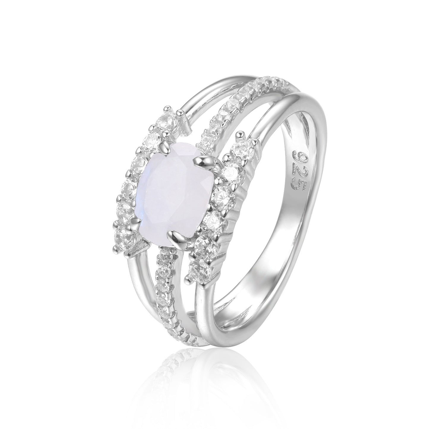 Niche Design Sleeping Beauty Turquoise Ring s925Sterling Silver Plated18k Gold Powder Topaz Ring