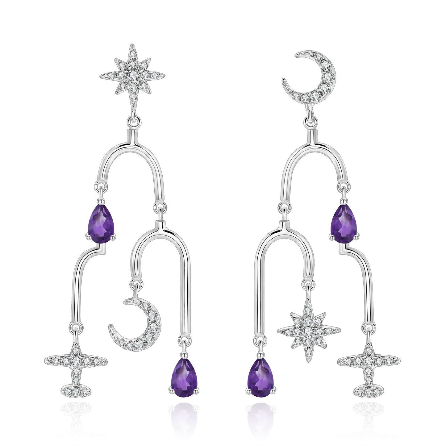 2023Spring and Summer New European Style Palace Lantern Earrings S925Sterling Silver Natural Gemstone Earrings Elegant High-end Earrings