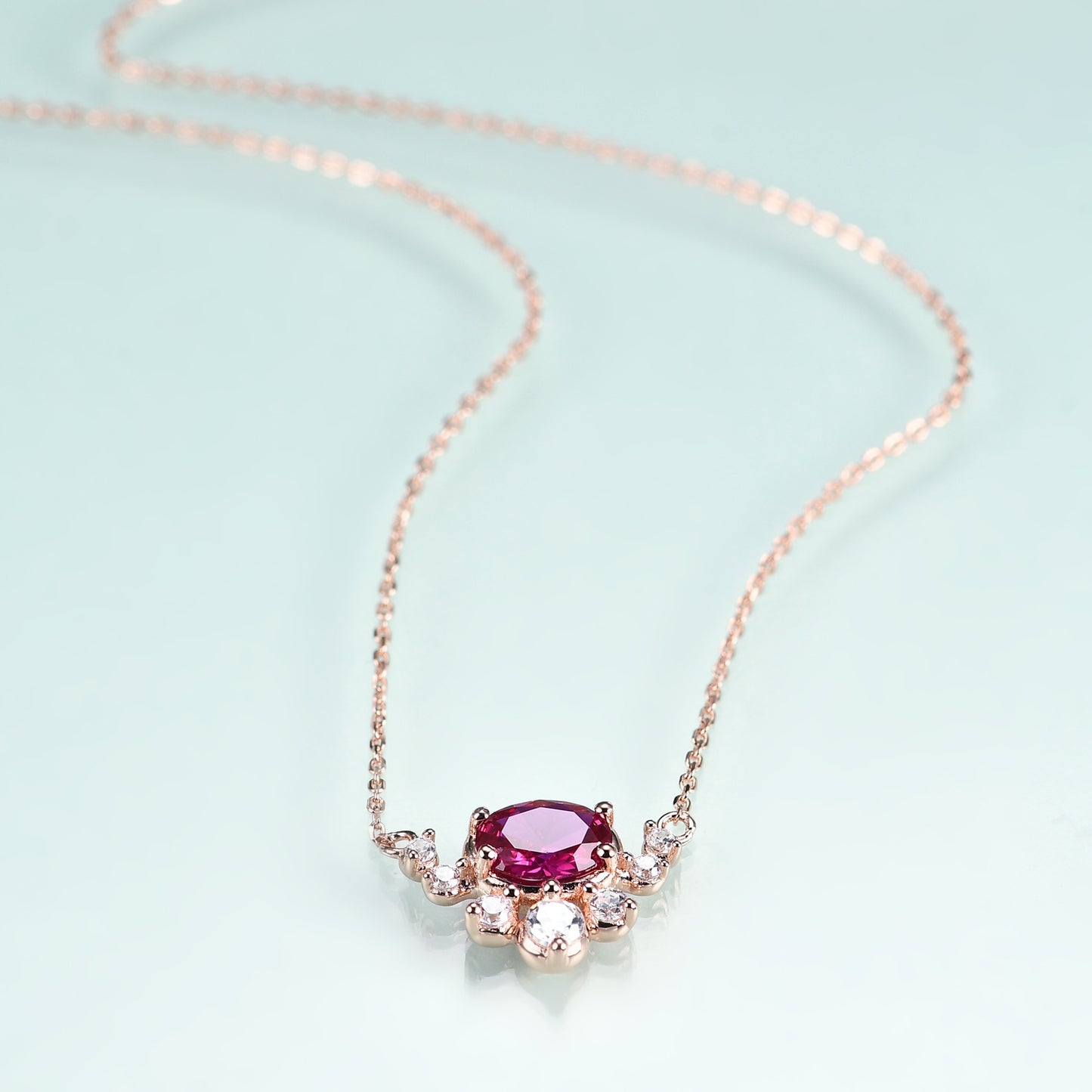 Jewelry S925Sterling Silver Inlaid5A Zircon Fashion Light Luxury Elegant Gold Clavicle Chain Gemstone Necklace Pendant