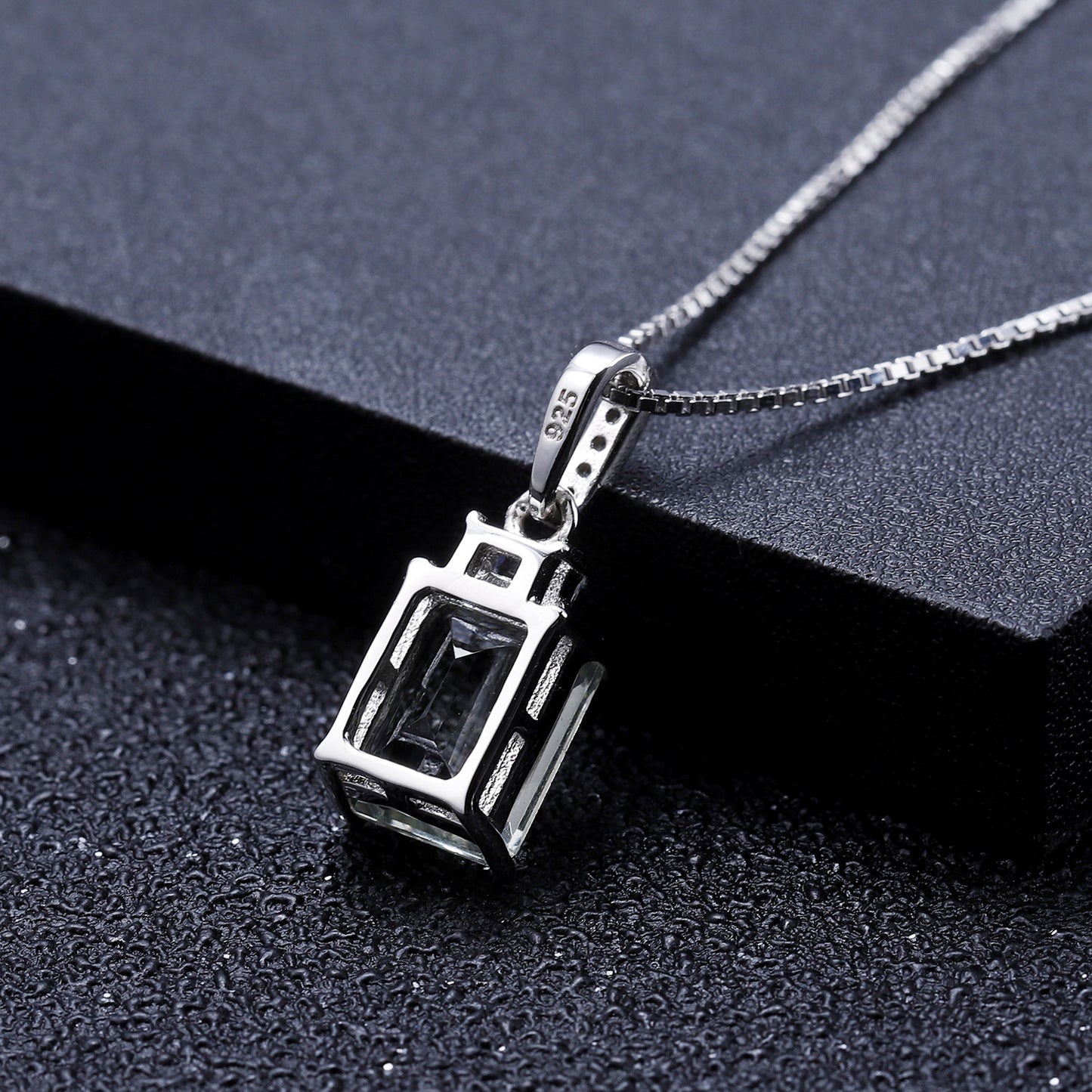 Natural Topaz Necklace Pendant Fashionable Light Luxury High-end Feel s925Sterling Silver Inlaid Natural Gemstone Necklace
