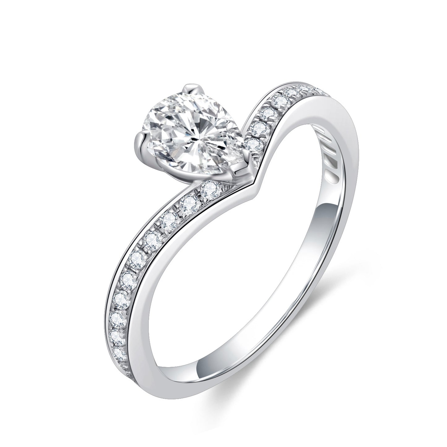 Super beautiful crown18k Gold Diamond Ring0.62Carat Cultivated Diamond Pear Shape Au750Wedding Ring k gold ring for women