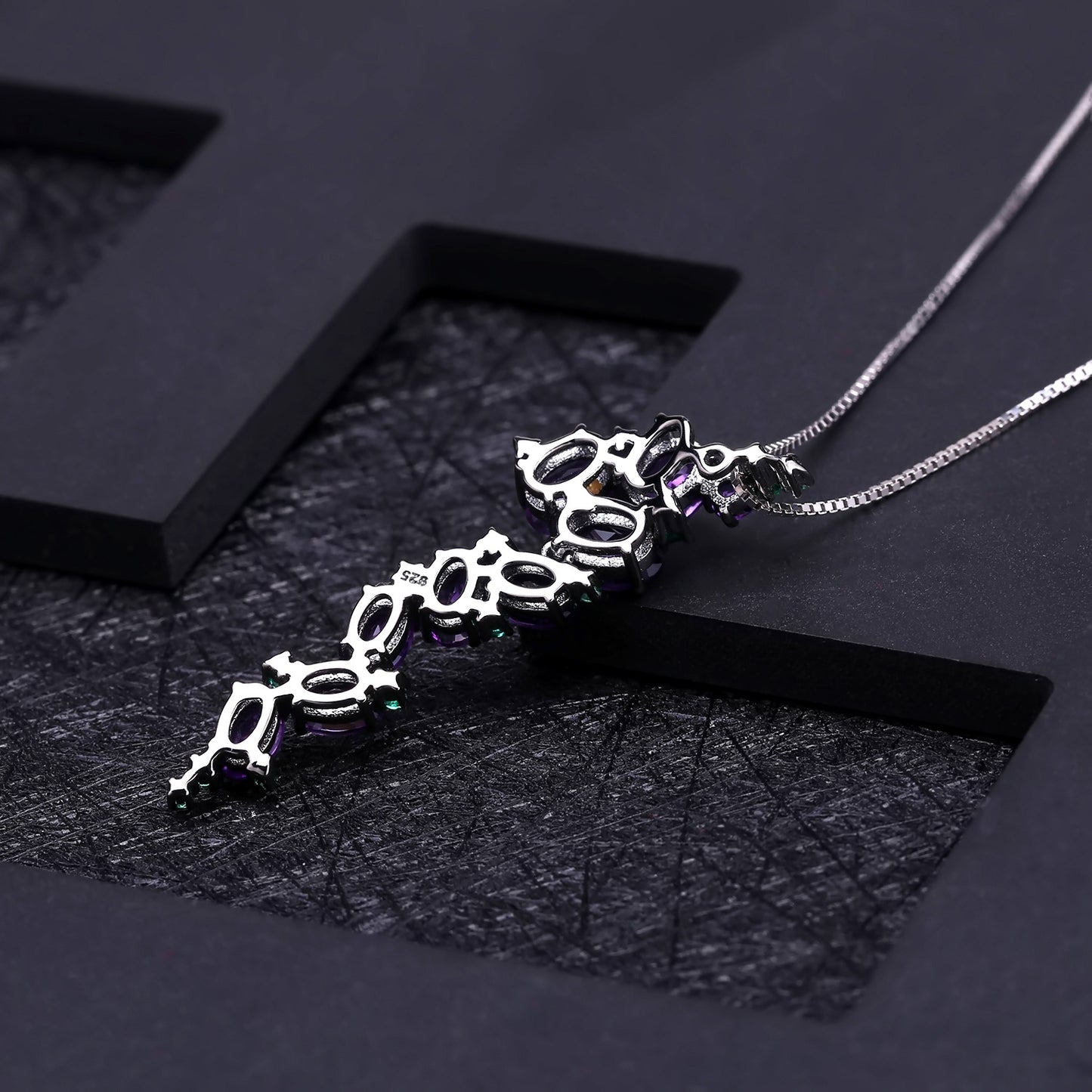 Italian Craft Designer Luxury Pendant High-end Feel s925Silver Natural Amethyst Necklace Pendant