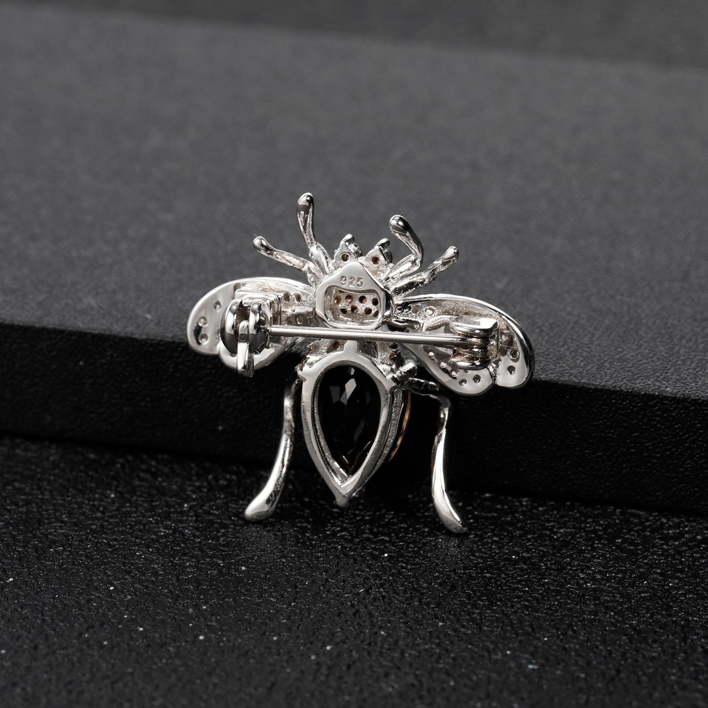Natural Amethyst Designer Brooch Spider Insect Design s925Sterling Silver Inlaid Natural Gemstone Brooch