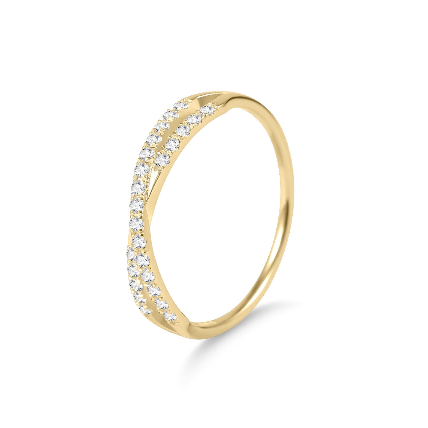 Advanced Sense s925Silver Inlay Moissanite Ring Branches Moon Golden Dawn Series Small Ring