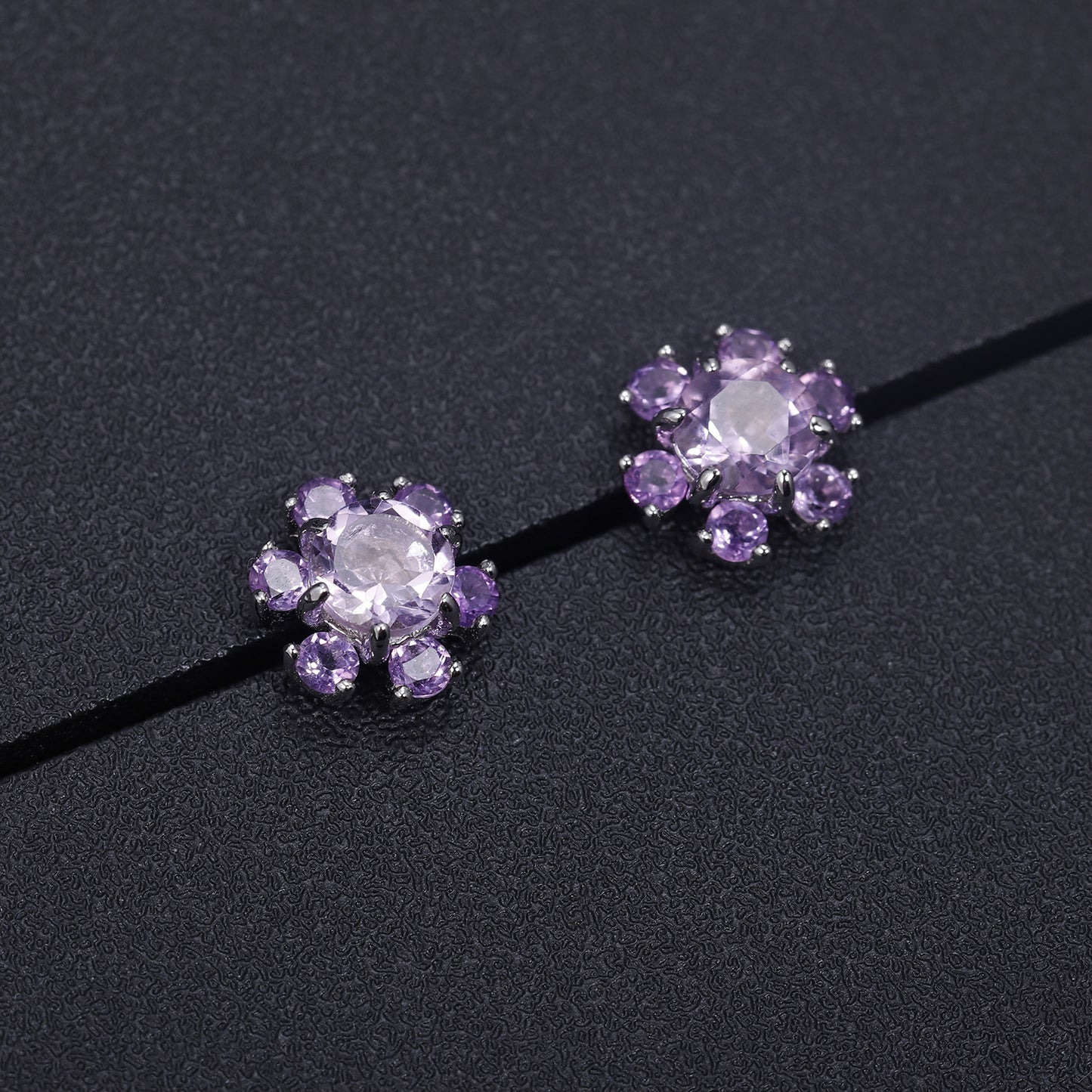 In Stock Fashion Simple Temperament Eardrops Popular s925Sterling Silver Inlaid Natural Colored Gems Earrings Earrings