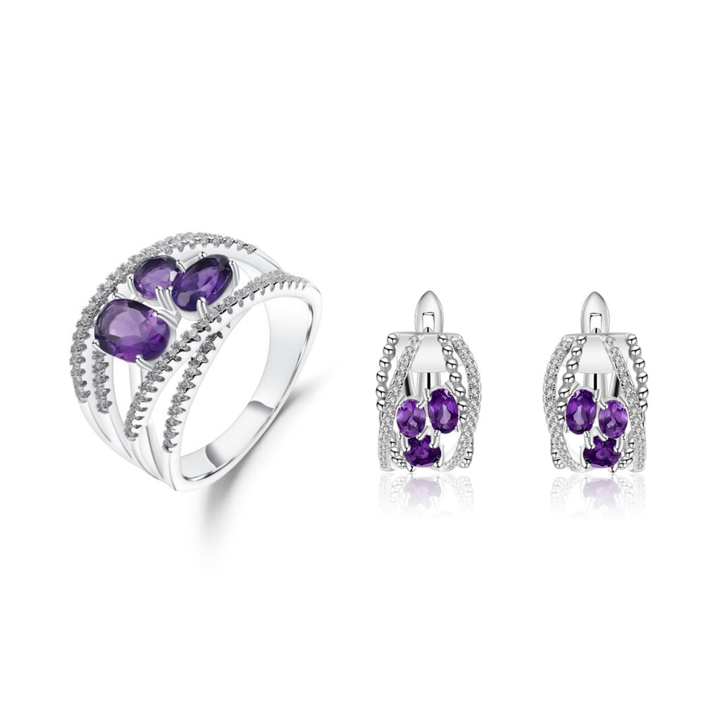 Luxurious and High-End Natural Garnet Earrings from the Prosperous Series925Silver Inlaid Gemstone Stud Earrings