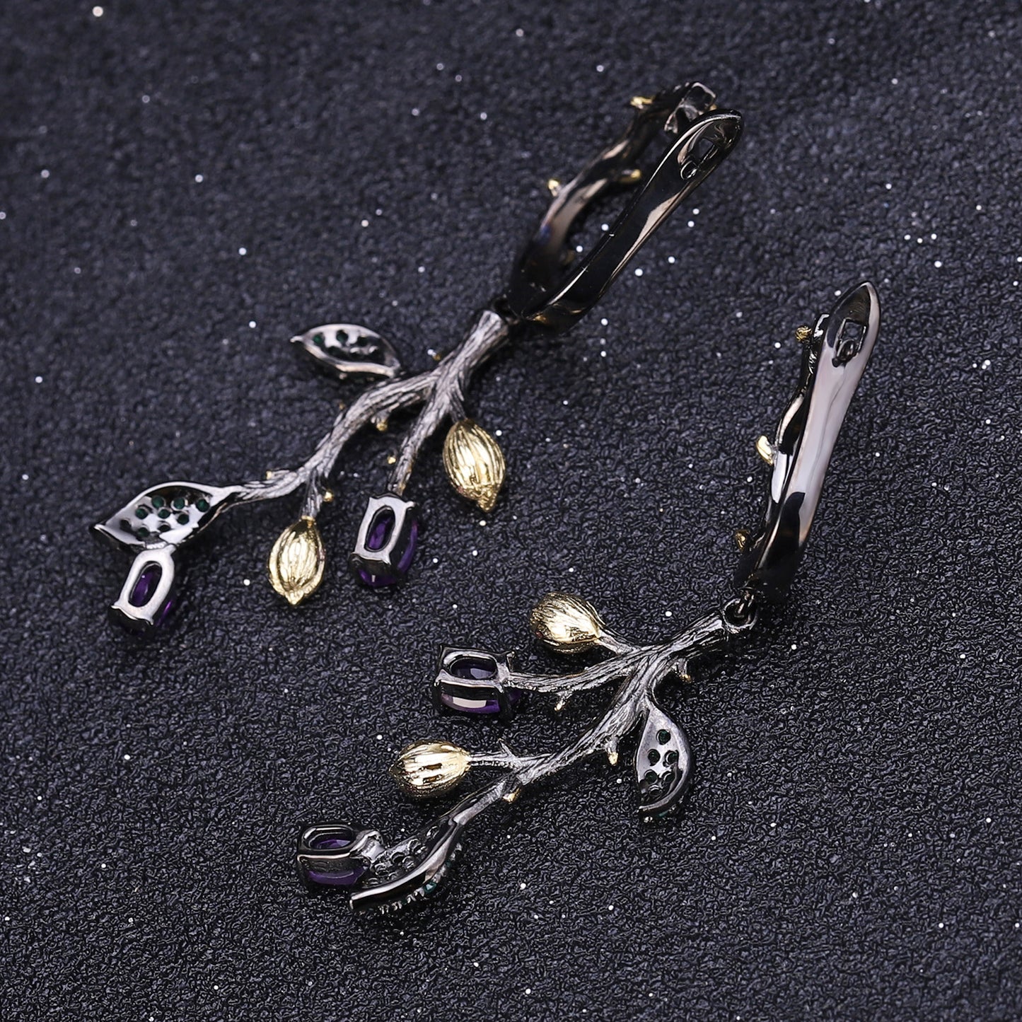 Vintage Natural Style Designer Jewelry Earrings Supply s925Silver Natural Gemstone Earrings