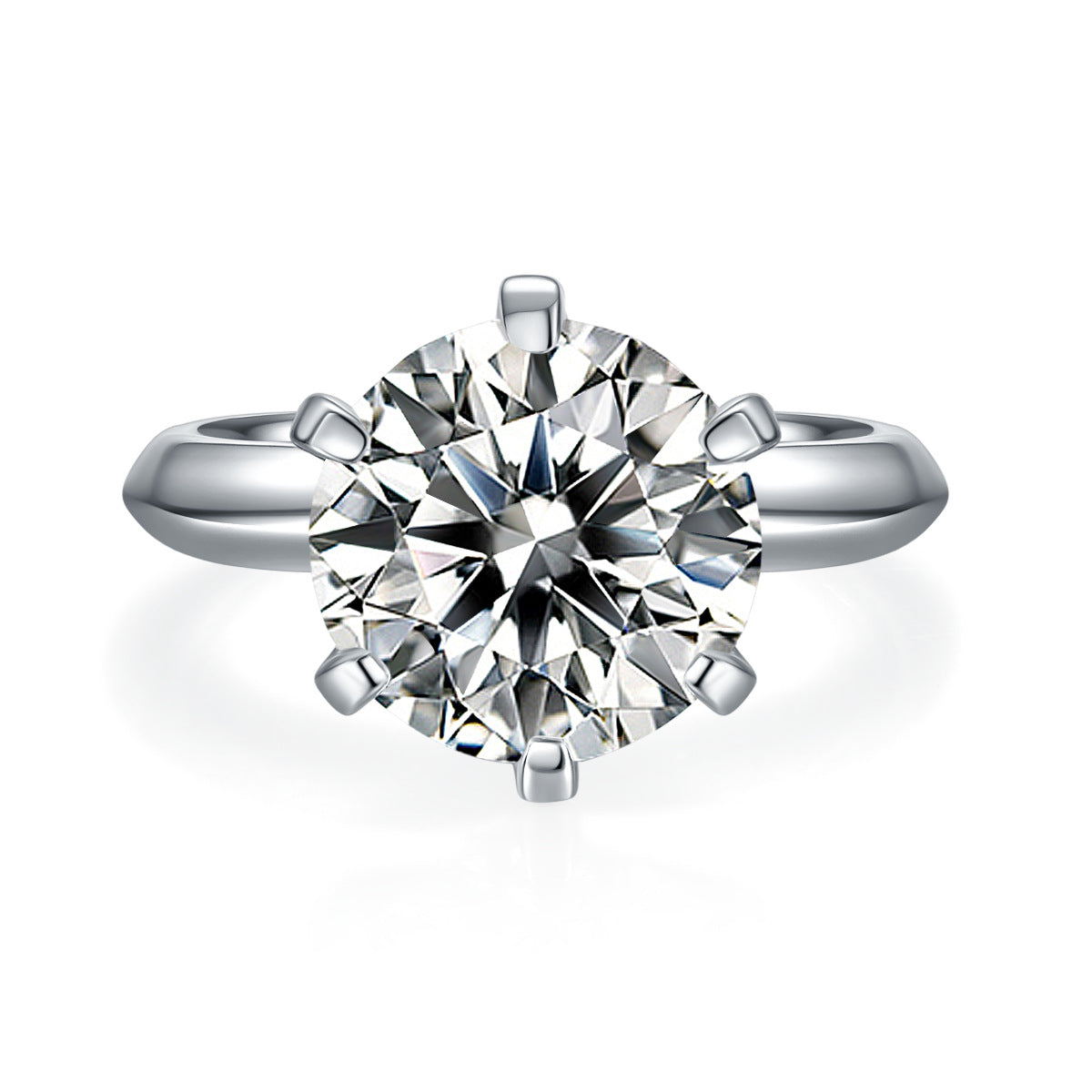 GRA Certificate Moissanite Ring for Women Elegant S925Silver Six Claw Inlay1.5/2/3/5Large Carat Moissanite Ring