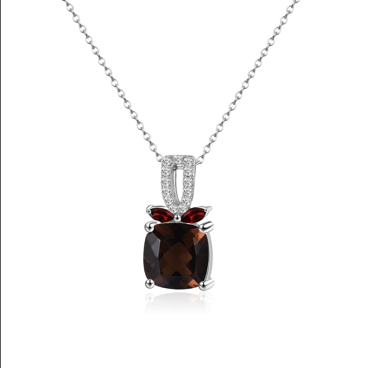 Simple All-Match Natural Green Amethyst Citrine Necklace925Sterling Silver Large Carat Gemstone Crystal Pendant for Men and Women