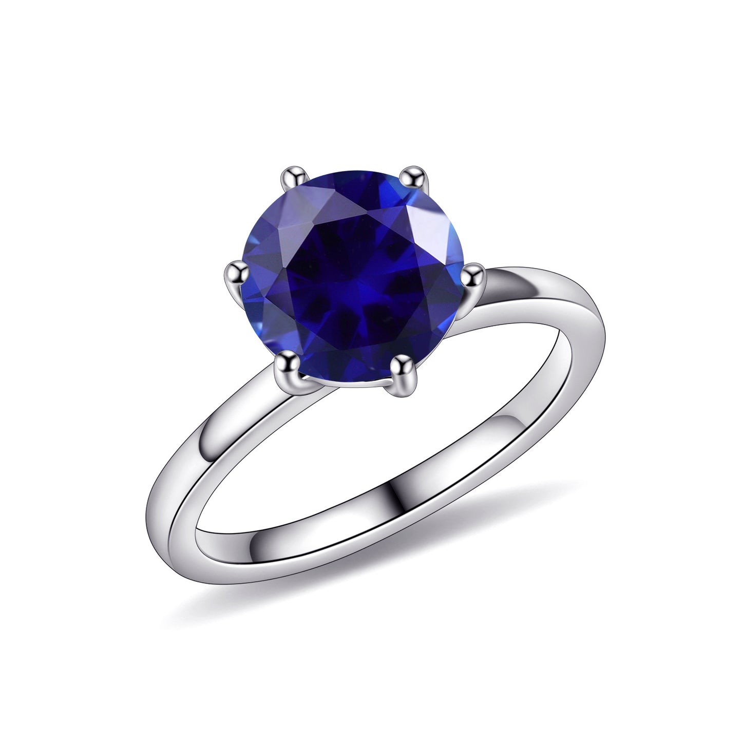Wedding Natural Gemstone Ring s925Sterling Silver Inlaid Crystal Topaz Black Hair Crystal Ring8mm Single Main Stone
