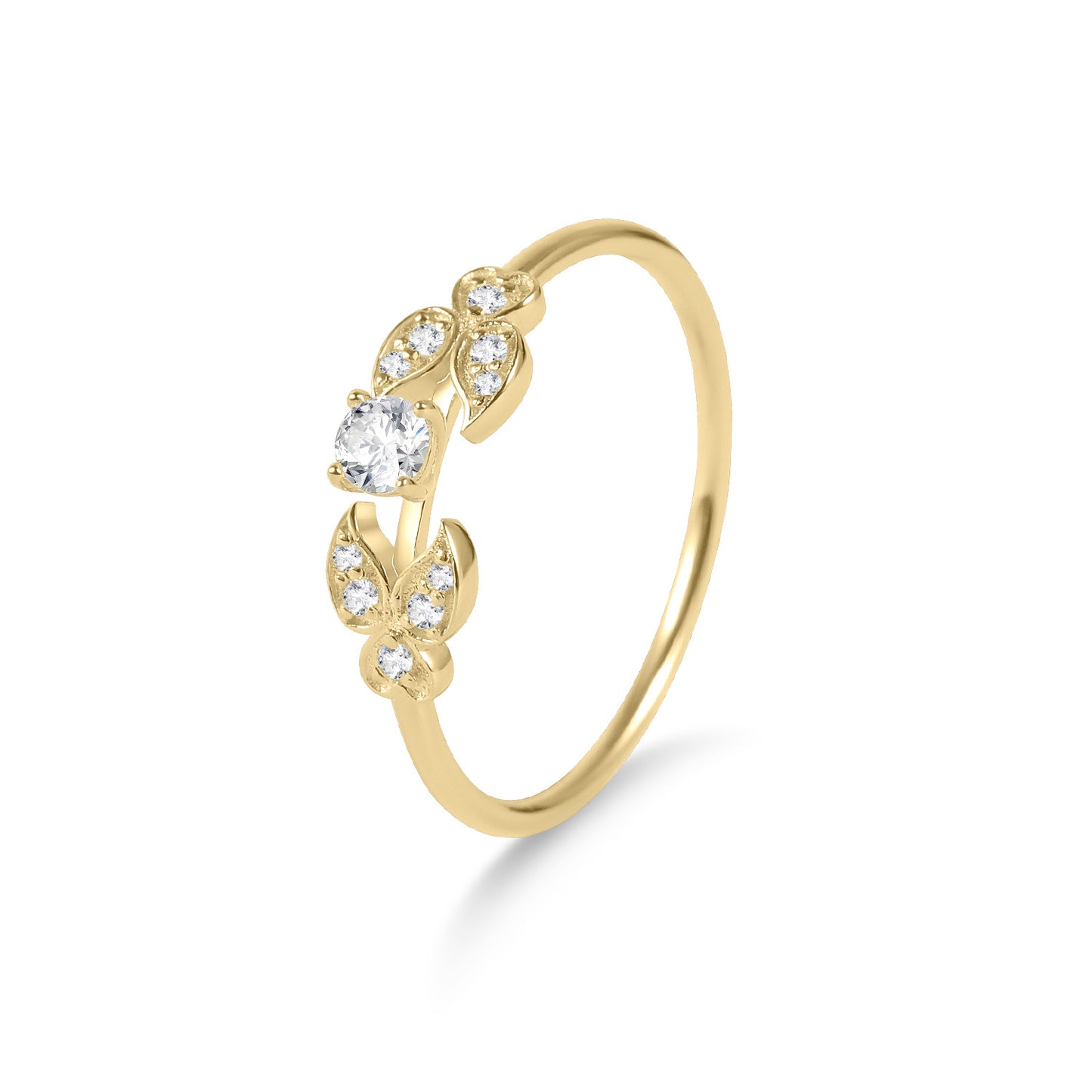 ins Wind s925Silver Inlaid Moissanite Ring Niche Design Sense Golden Dawn Series Small Ring Japanese and Korean