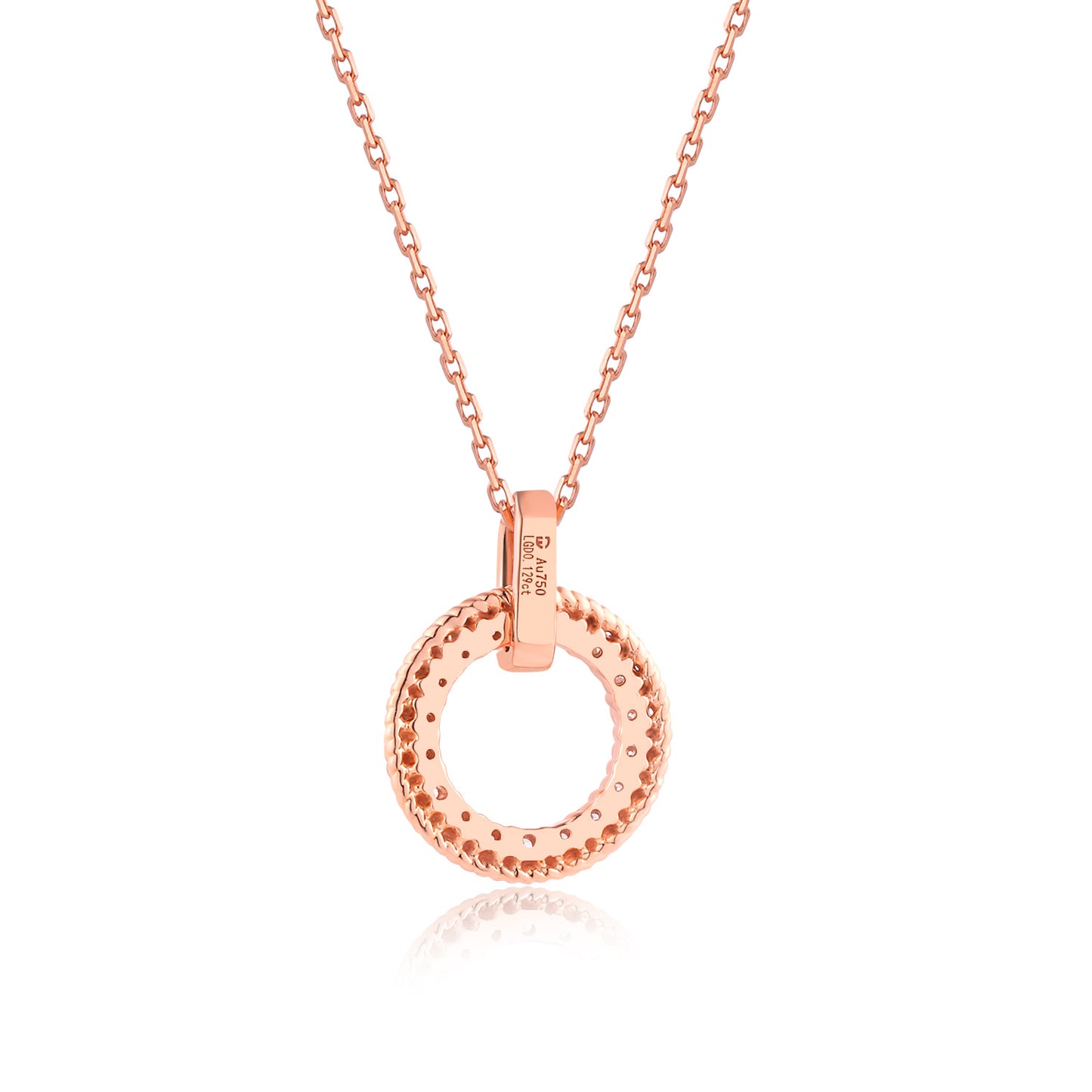 Authentic O Pendant18k Gold Inlaid Cultivated Diamond Necklace Real Diamond Rose Gold Au750k Gold and Platinum Necklace Personality