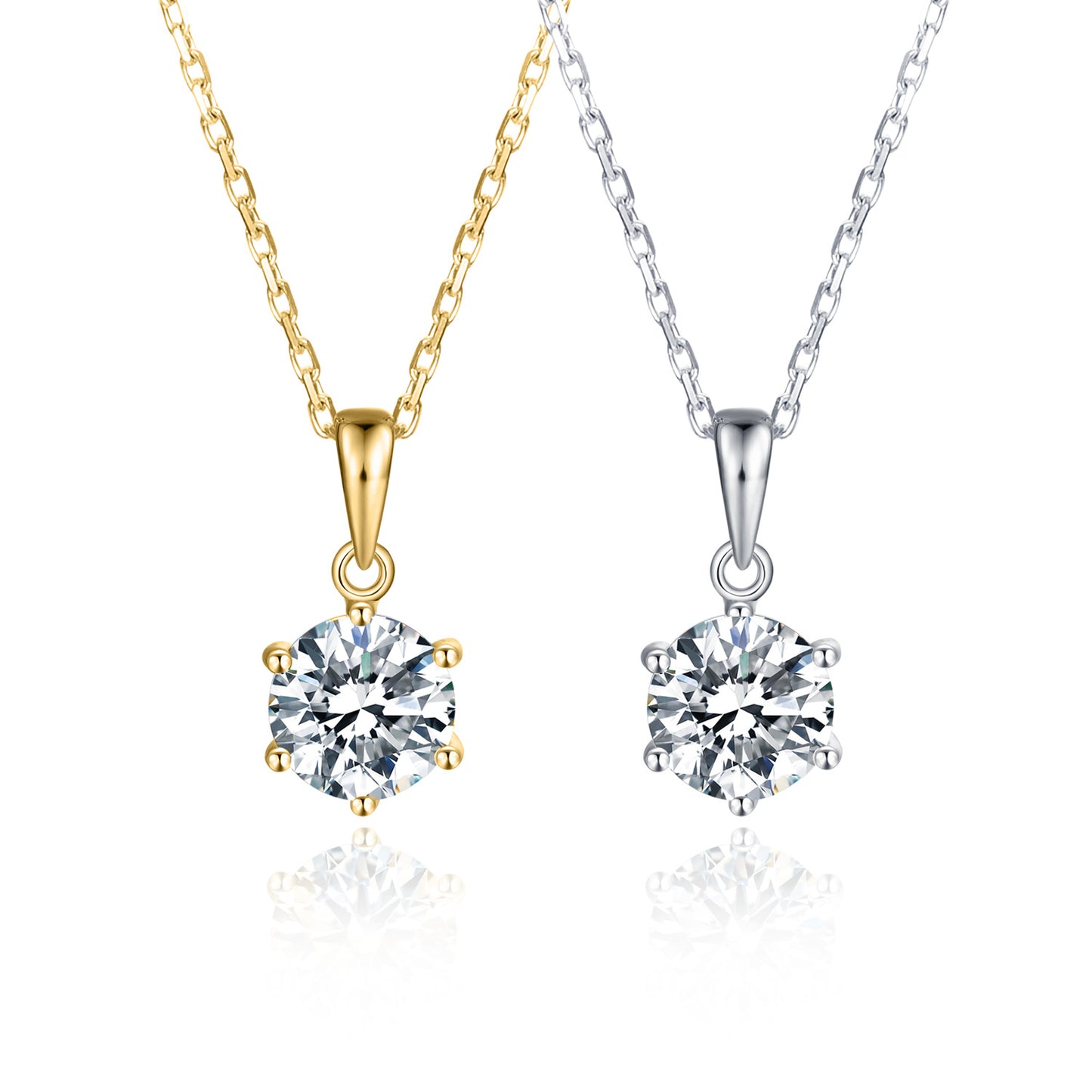 10k Gold Jewelry Set Classic Simple Earrings Moissanite Ring9/14/18k White Gold Rose Gold Necklace