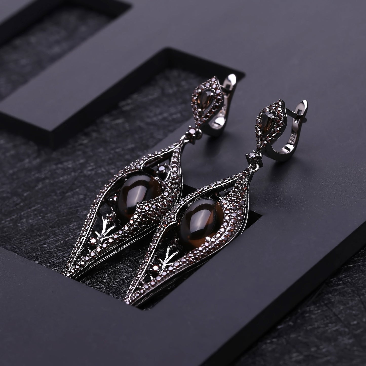 Italian Craft Designer Earrings Vintage Style Jewelry925Silver Natural Gemstone Citrine Earrings Drop Earrings