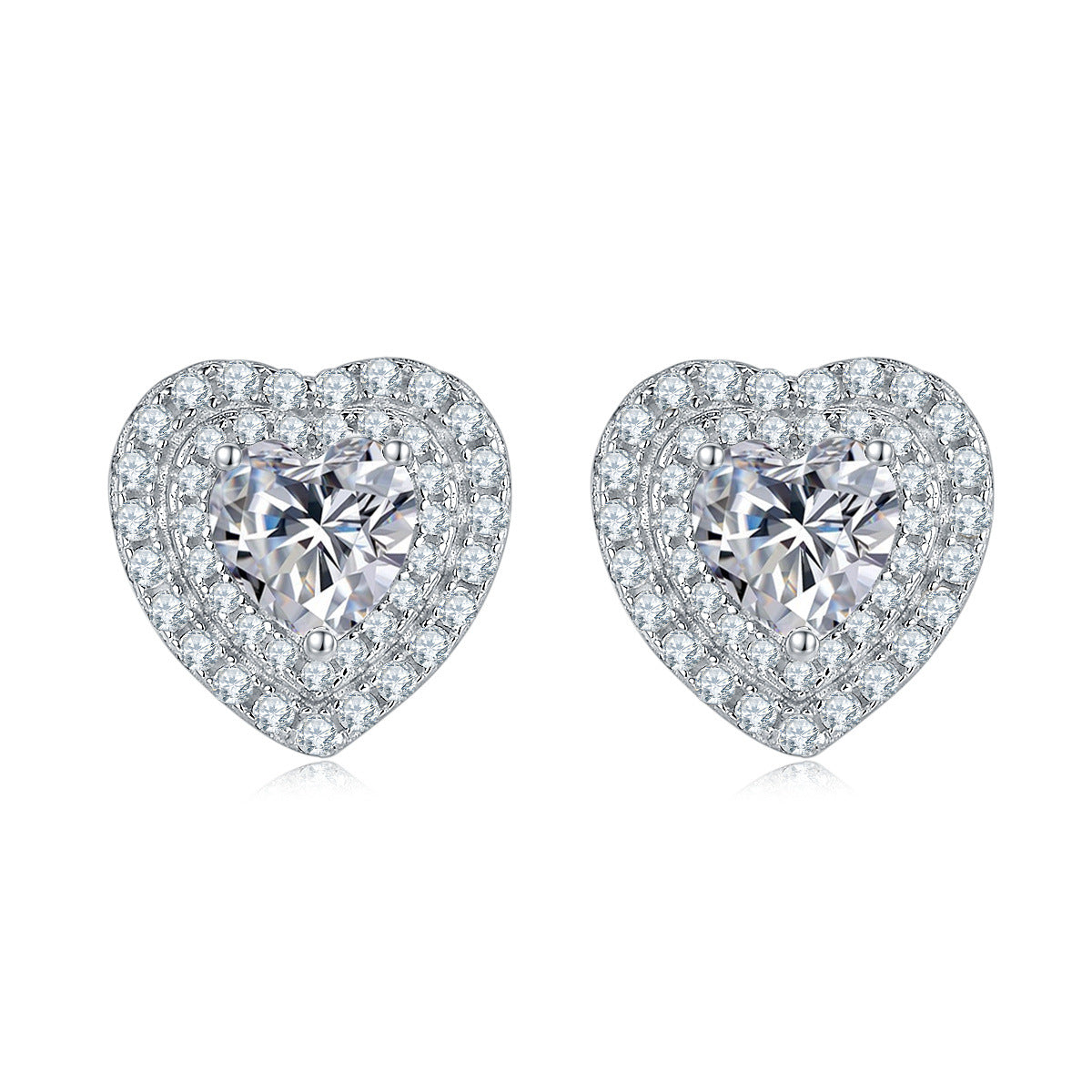 Luxurious and Affordable1Carat Moissanite Jewelry Set9/10/14/18k Gold Earrings Ring Necklace