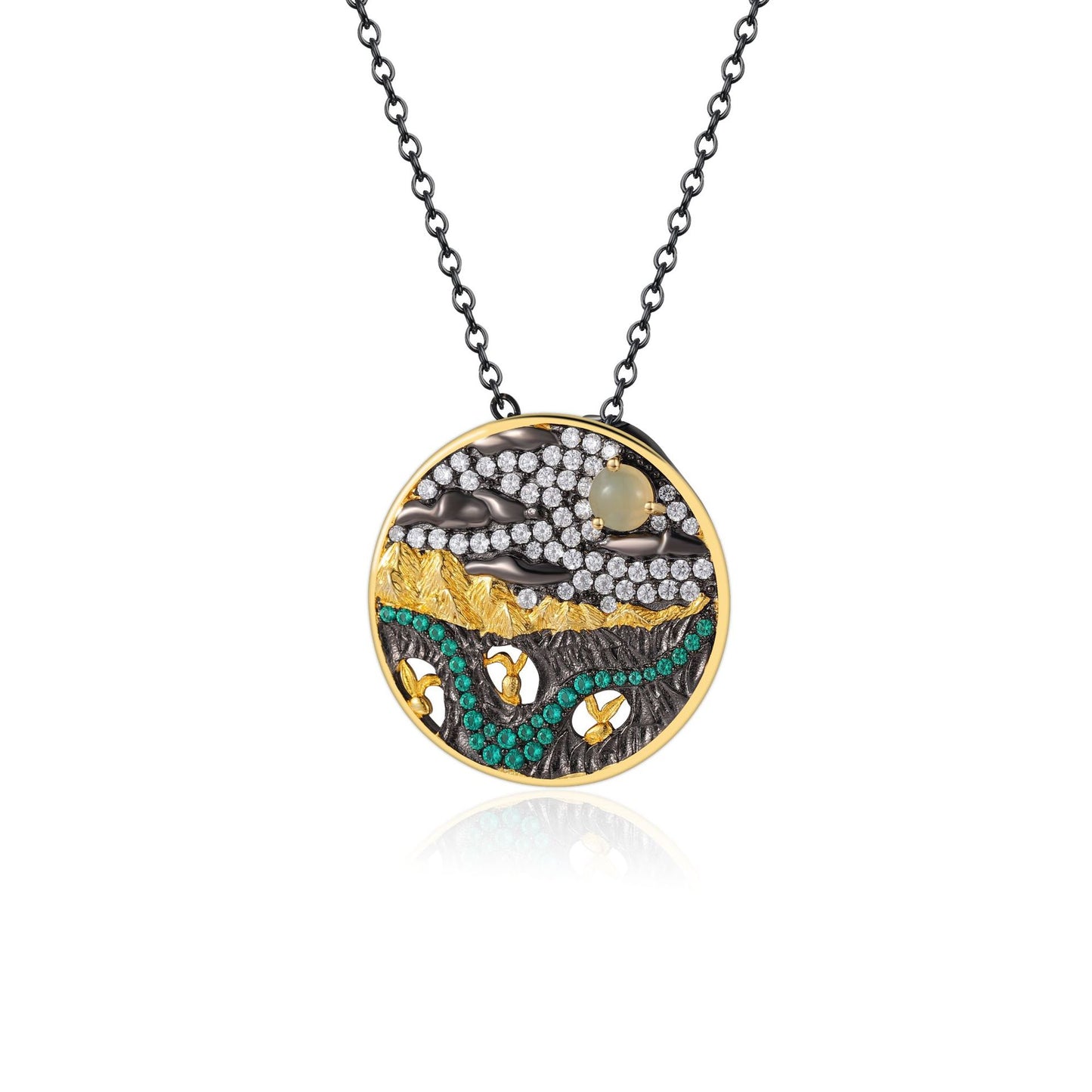 Jewelry Opal Topaz Pendant Necklace for Women Elegant High-end Accessories S925New Pure Silver Necklace