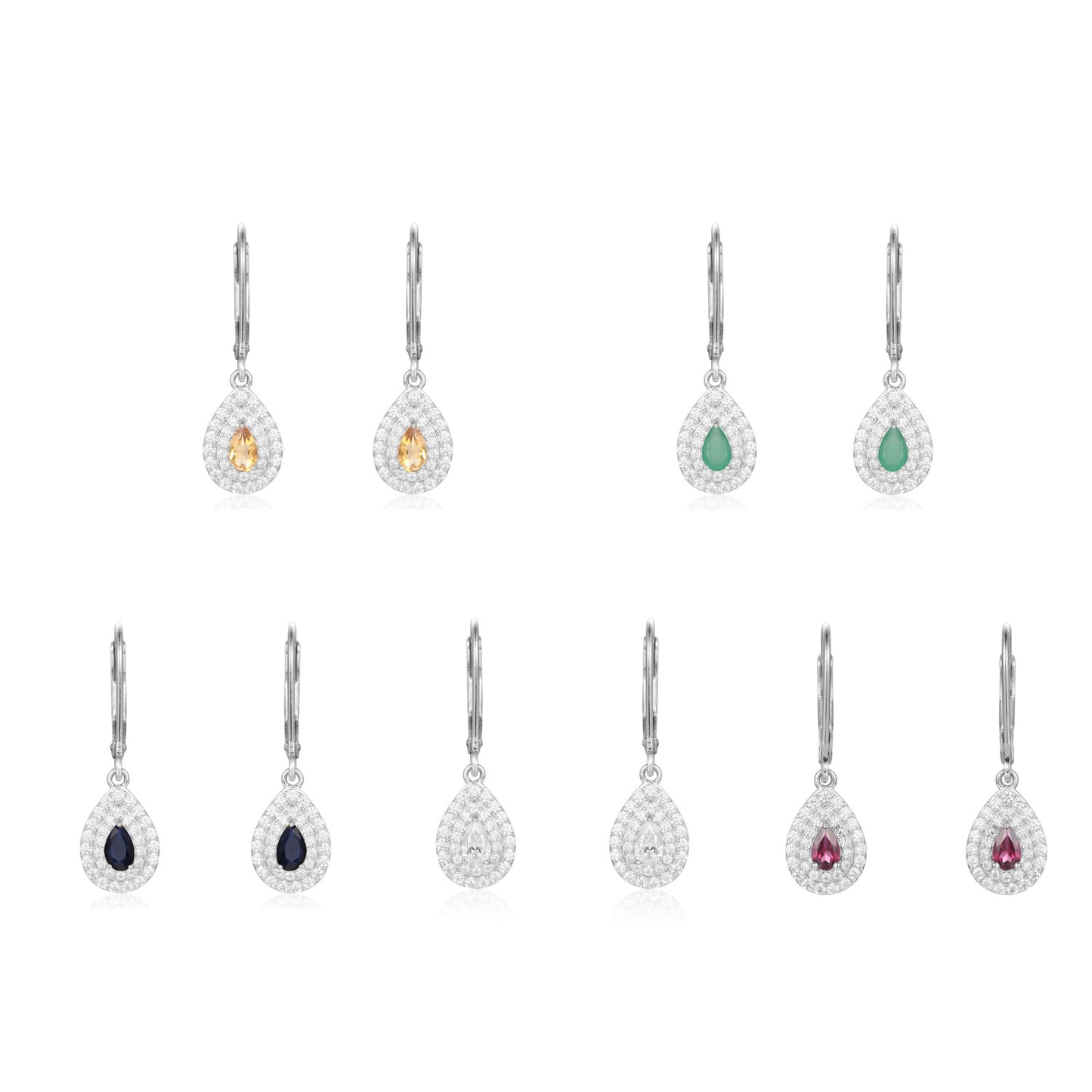 New Fashion Design Light Luxury Cluster Gemstone Earrings French Romance s925Silver Inlaid Natural Gemstone Earrings