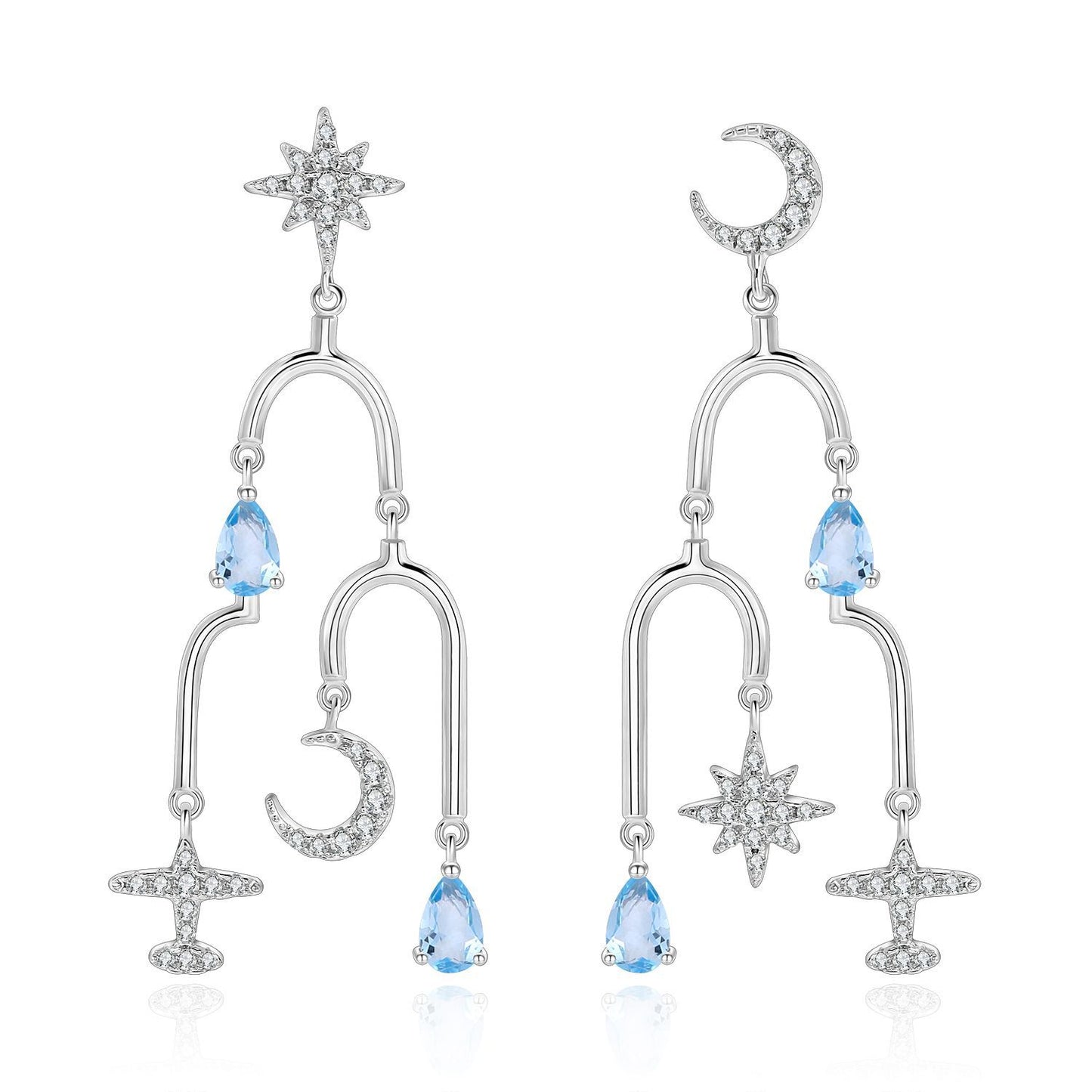 2023Spring and Summer New European Style Palace Lantern Earrings S925Sterling Silver Natural Gemstone Earrings Elegant High-end Earrings