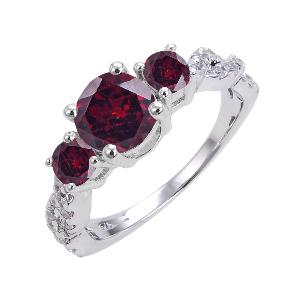 Natural crystal ring s925Sterling Silver Sapphire Ring Colorful Gemstone Ring