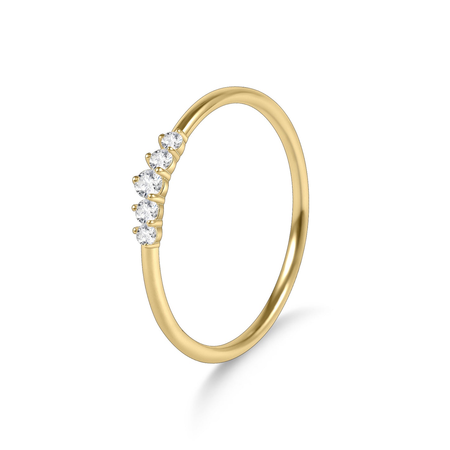 Minimalist style s925Sterling Silver Inlaid Moissanite Jewelry Golden Dawn Series Small Ring Star Geometric Texture Ring