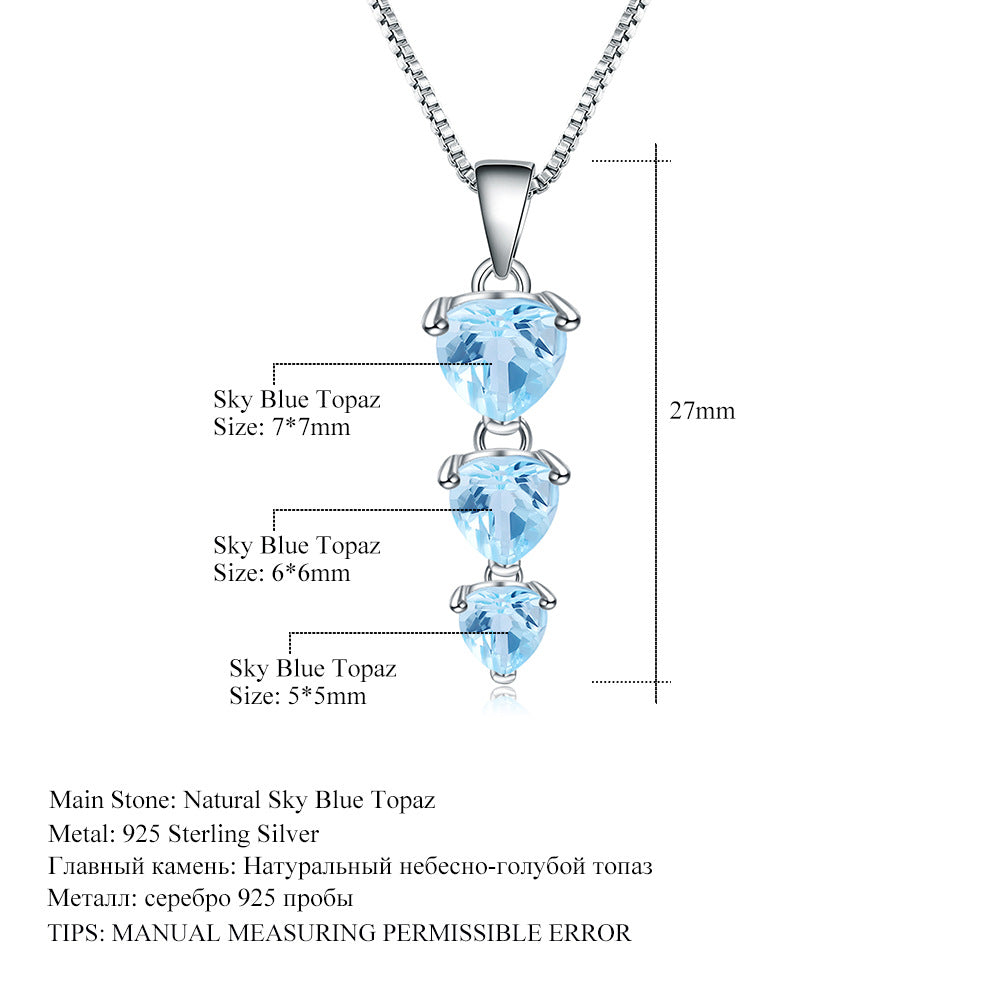 Natural Amethyst Necklace Pendant Fashionable, Simple, and Luxurious s925Sterling Silver Inlaid Natural Gemstone Necklace Jewelry