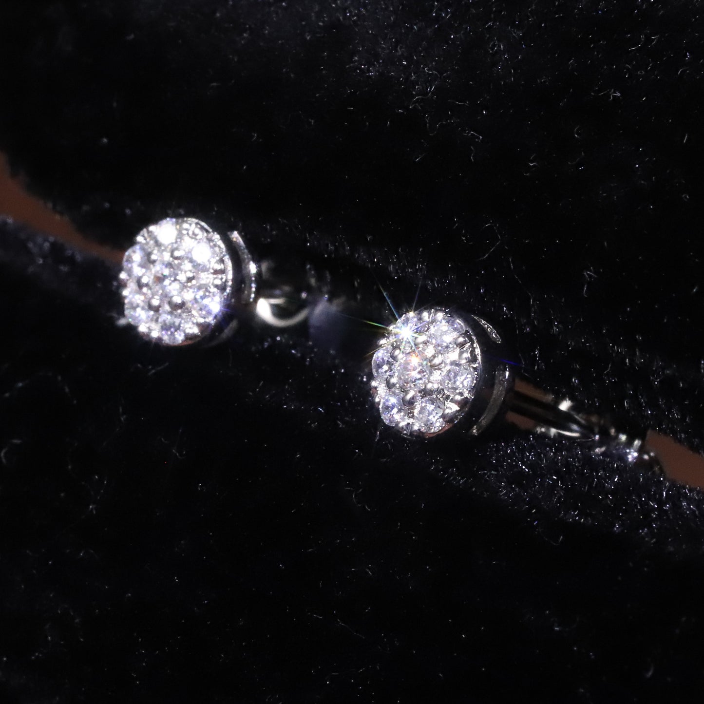 Hong Kong Style Earrings k Gold Inlaid Cultivated Diamond Earrings Layered Wear Light Luxury Circle9/10/14/18k Gold Earrings Multiple Ways to Wear