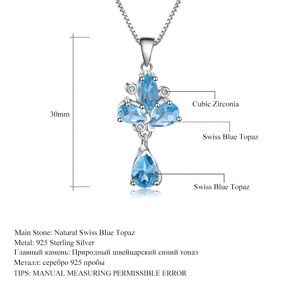 New Design Sense Banquet Jewelry Garnet Pendant Personality s925Silver Natural Gemstone Necklace Pendant