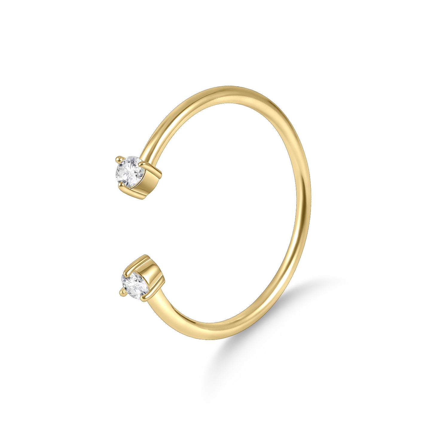 Minimalist Open Ring s925Sterling Silver Moissanite Ring Thin Gold Dawn Series Small Ring