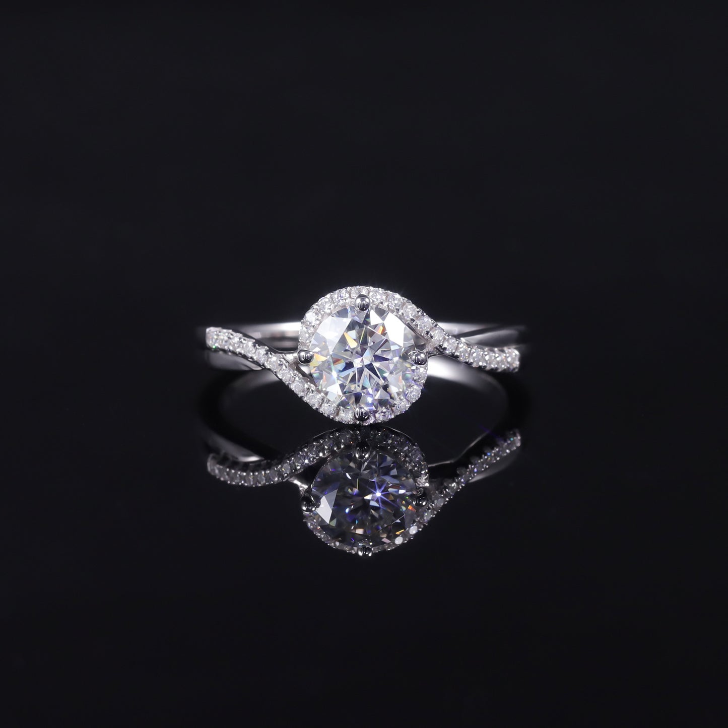 Pliable temperament9K Gold ring1Carat Moissanite GRA Custom Certificate Pure10/14/18K gold ring for women