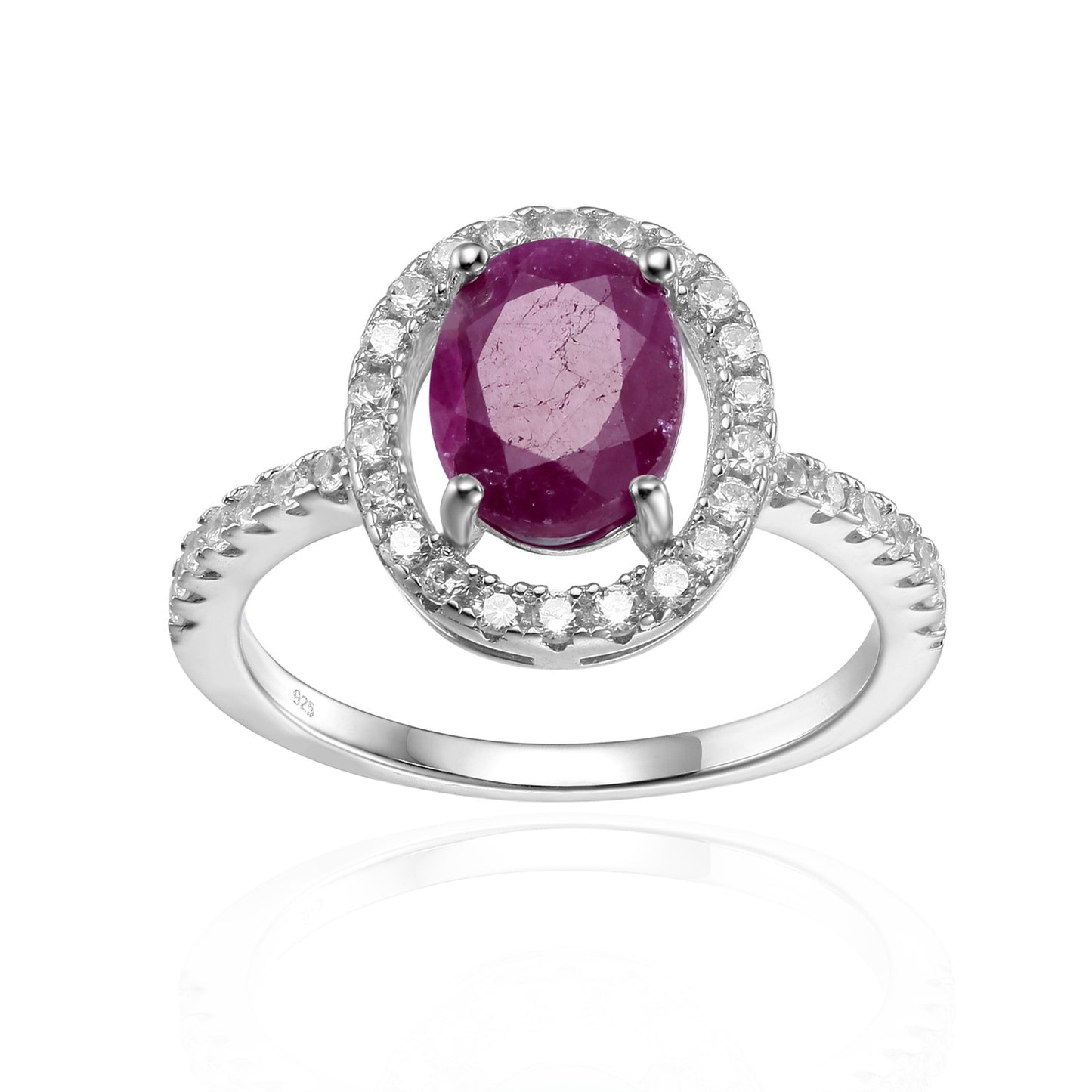 Minimalist Natural Gemstone Ring for Women Fashion Temperament s925Silver Inlaid Garnet Gemstone Crystal Ring