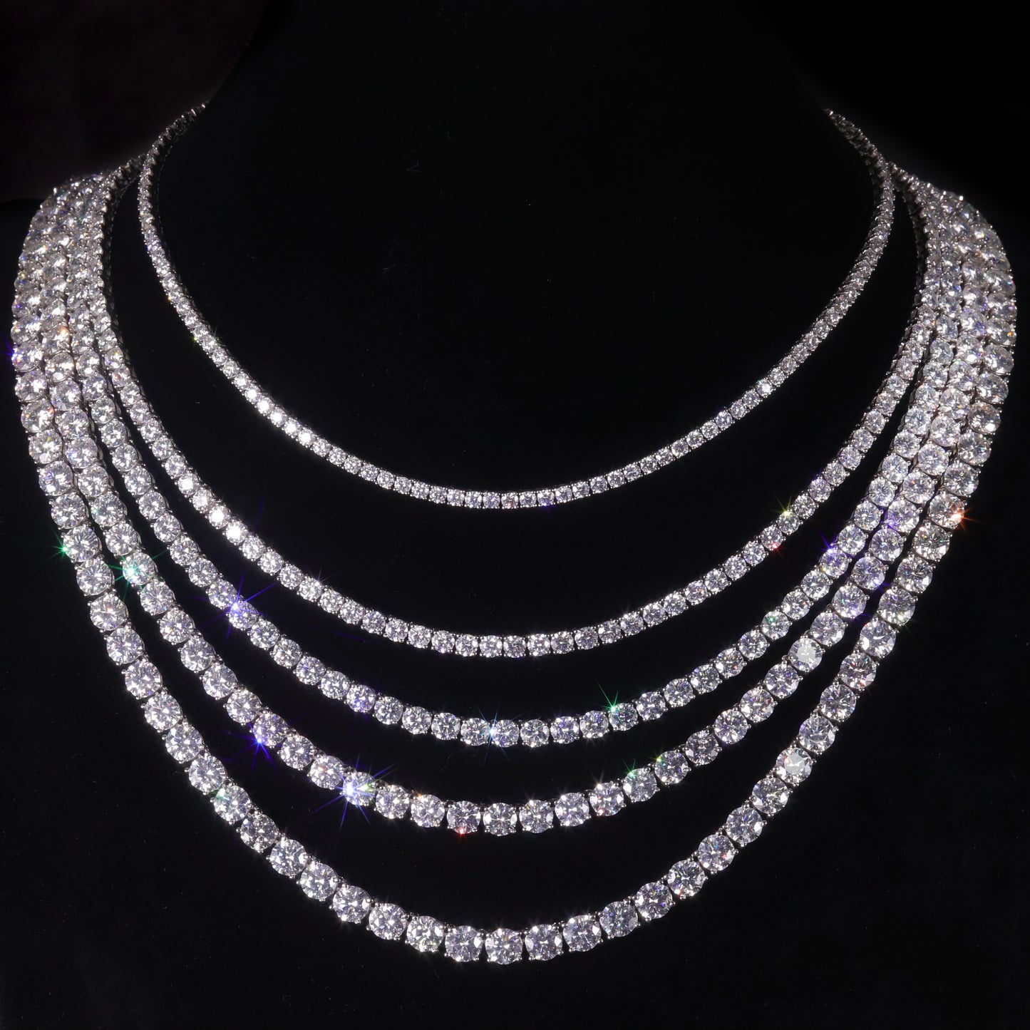 High Quality Moissanite Necklace s925Sterling Silver Gold Plated Necklace0.5/1Full Diamond Tennis Bracelet ins Wind