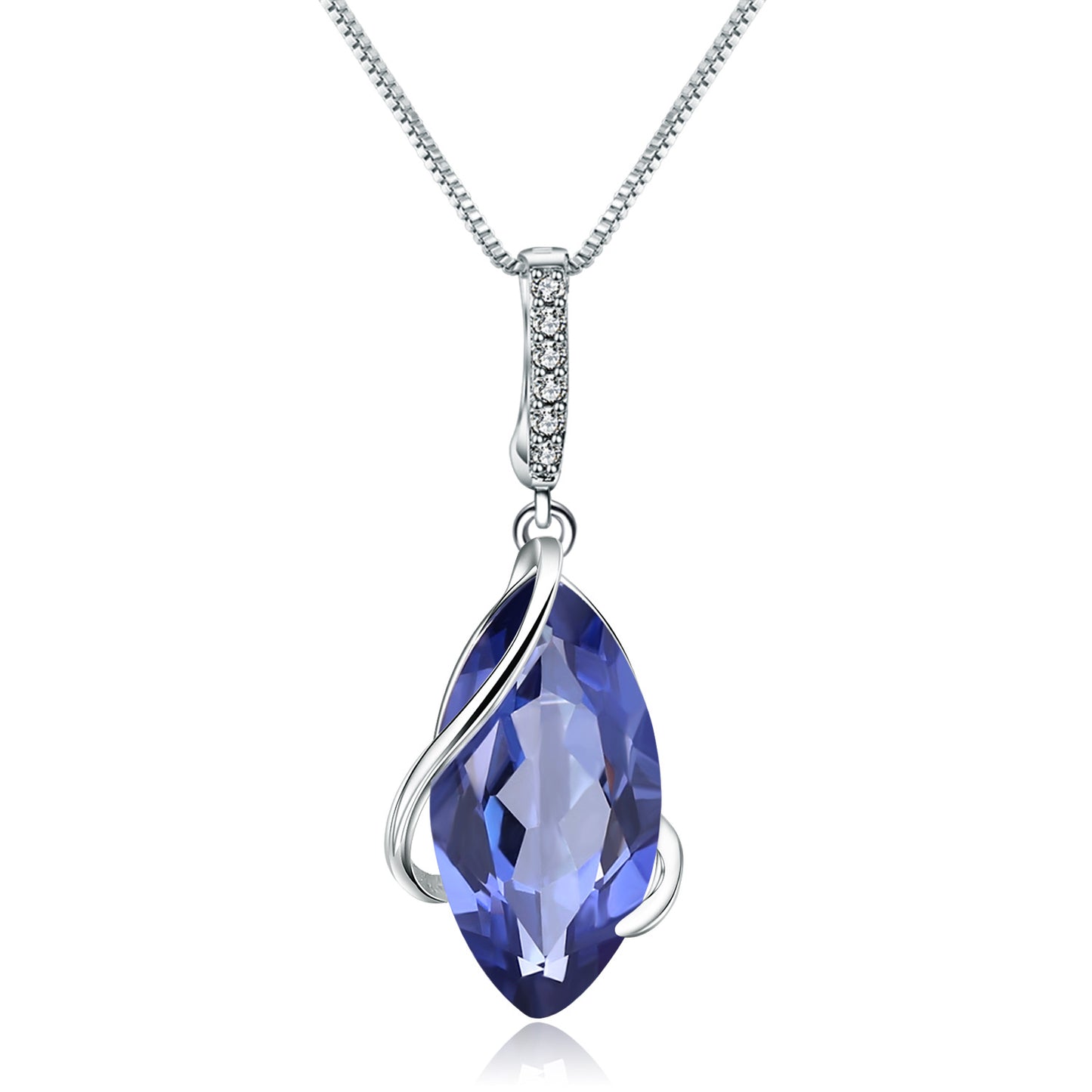 Design Sense Colorful Gemstone Crystal Necklace Luxurious Retro Fashion s925Silver Inlaid Gemstone Necklace Pendant