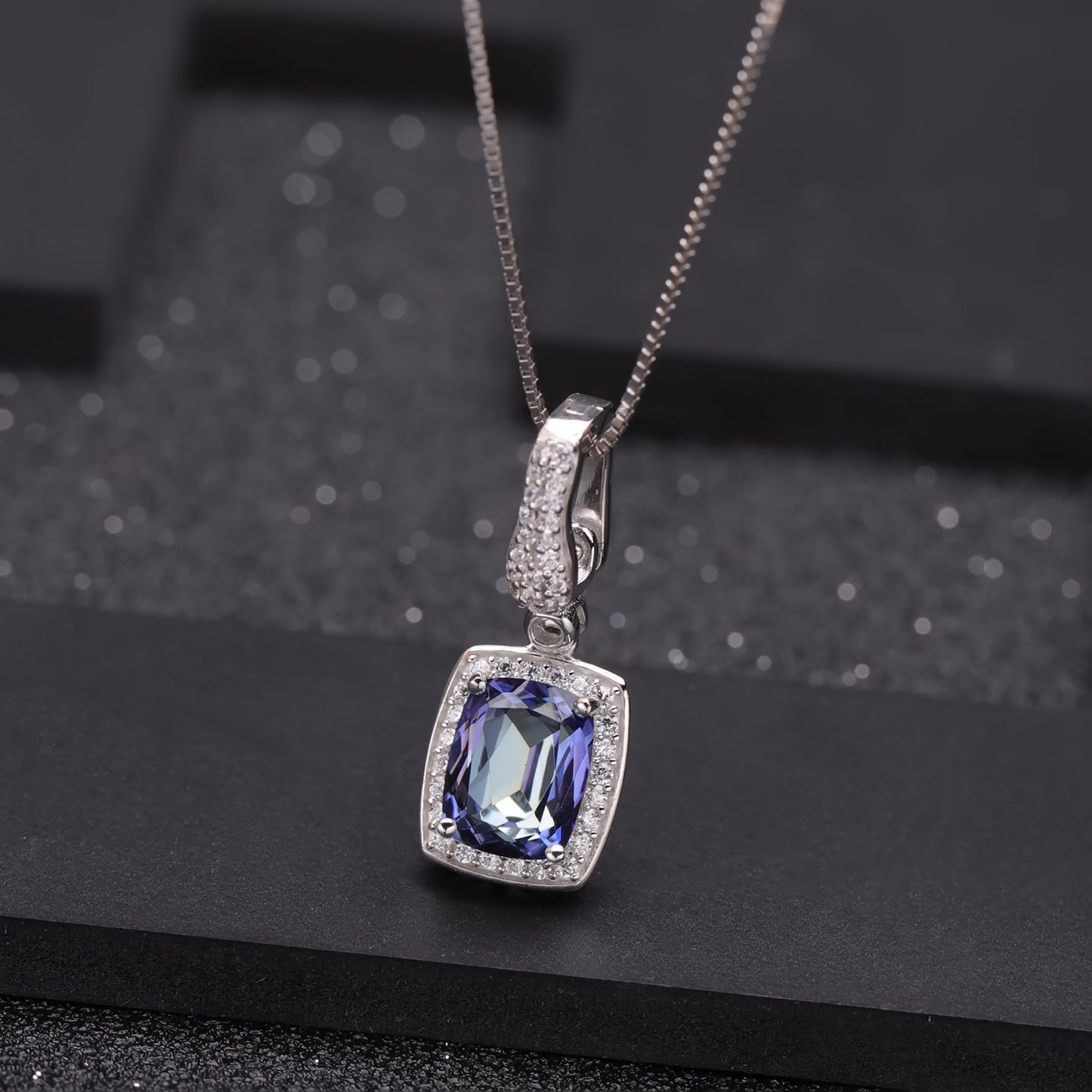 Luxurious Colorful Gemstone Necklace Pendant Fashionable and Unique Style s925Silver Inlaid Crystal Necklace Pendant