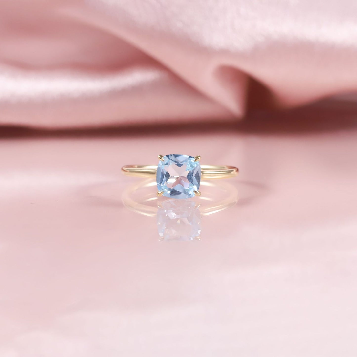 Classic1.75Carat Ring s925Sterling Silver Inlaid Natural Topaz Wedding Ring Square Ring Gold