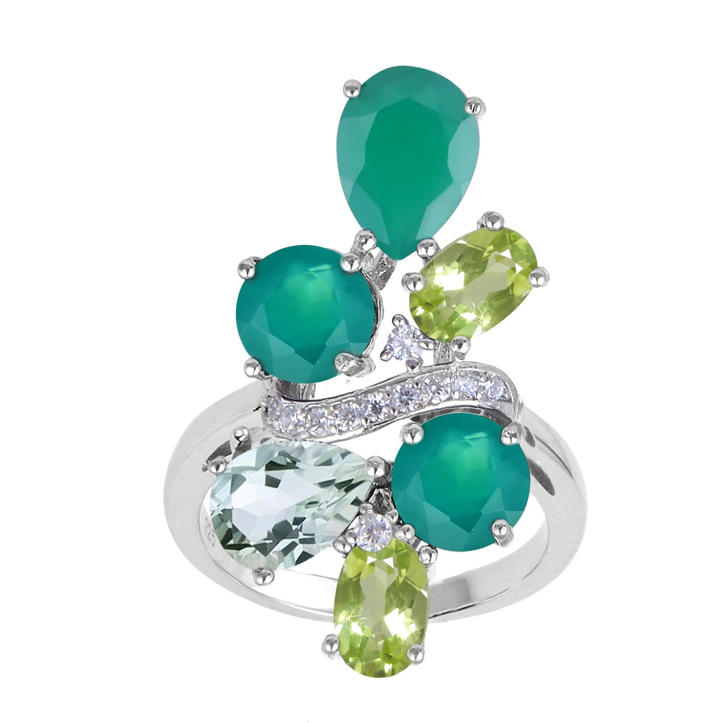 Unique Natural Topaz Ring s925Sterling Silver Crystal Inlaid Niche Ring2024New Hot