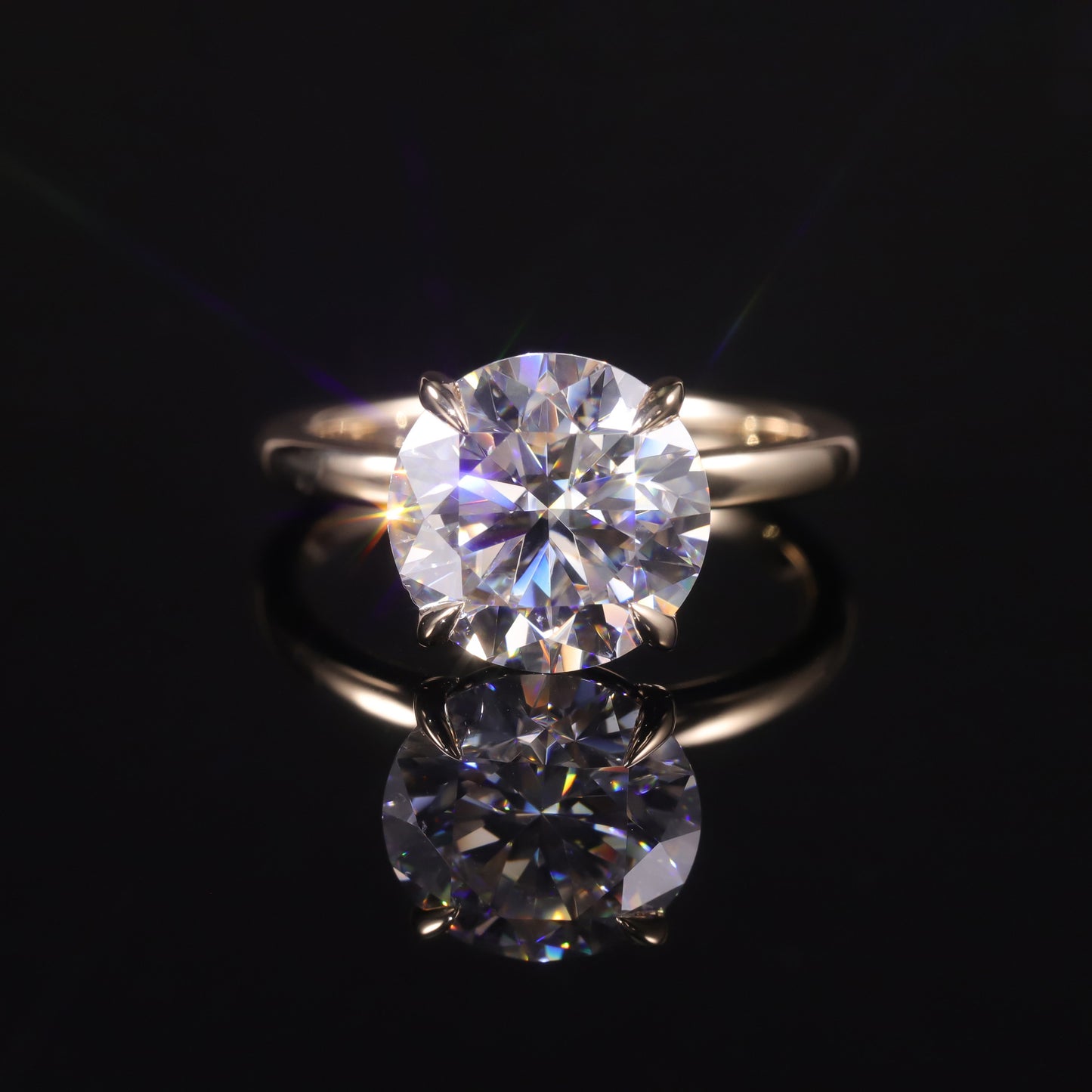 Minimalist High-Quality Brilliance4Carat Moissanite Wedding Ring Main Stone Pure9/10/14/18k Gold Ring