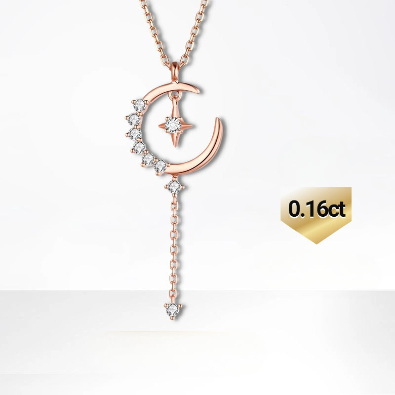 Lucky Series18k Gold Inlaid Cultivated Diamond Necklace Fairy's Magic Wand Gold Necklace Gift for Girls