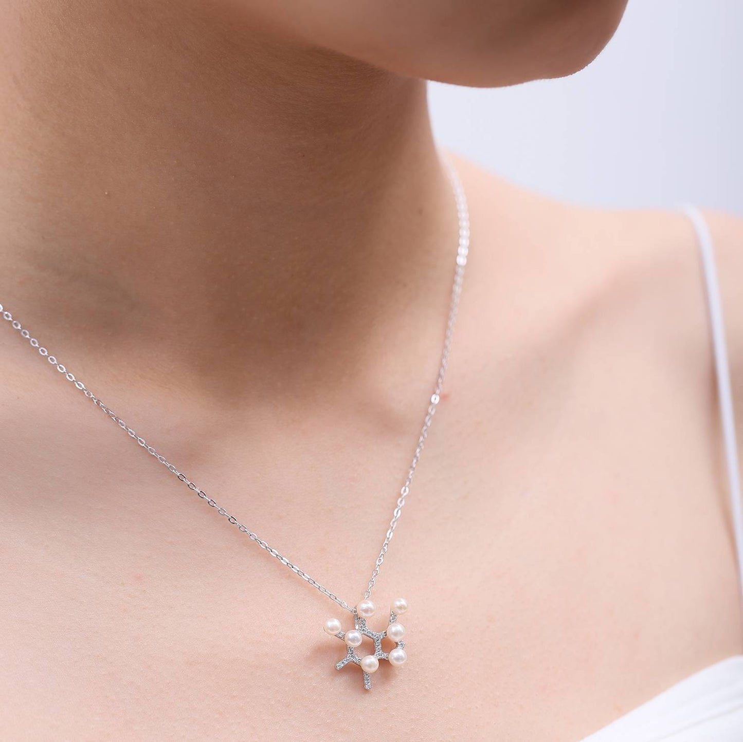 New Niche Natural Freshwater Pearl Necklace Irregular925Sterling Silver Plated18k Gold Pearl Necklace Wholesale