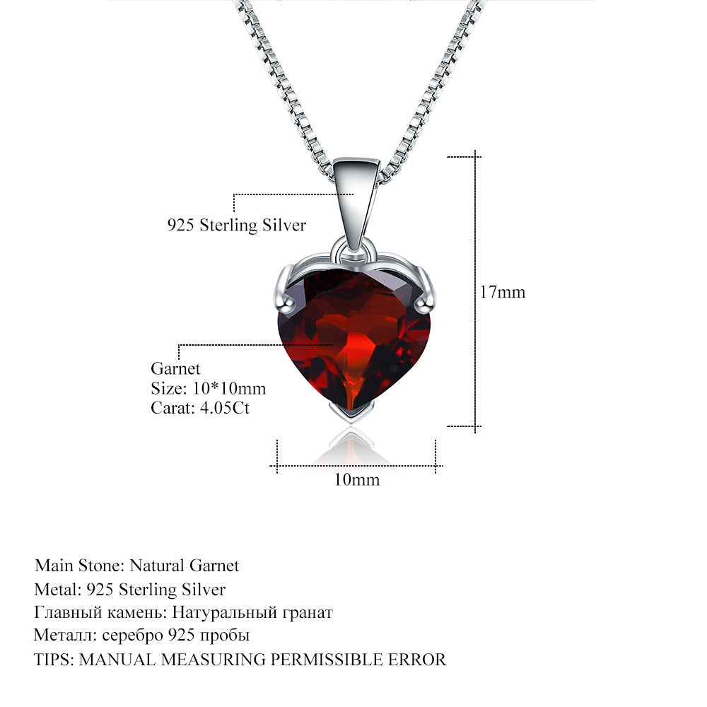 Factory Direct Supply Inlaid Topaz Necklace Heart-shaped design s925Sterling Silver Natural Gemstone Pendant Necklace