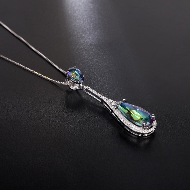 Direct Supply Designer Jewelry Pendant Necklace Fashion Colorful Gemstone Crystal Necklace Pendant