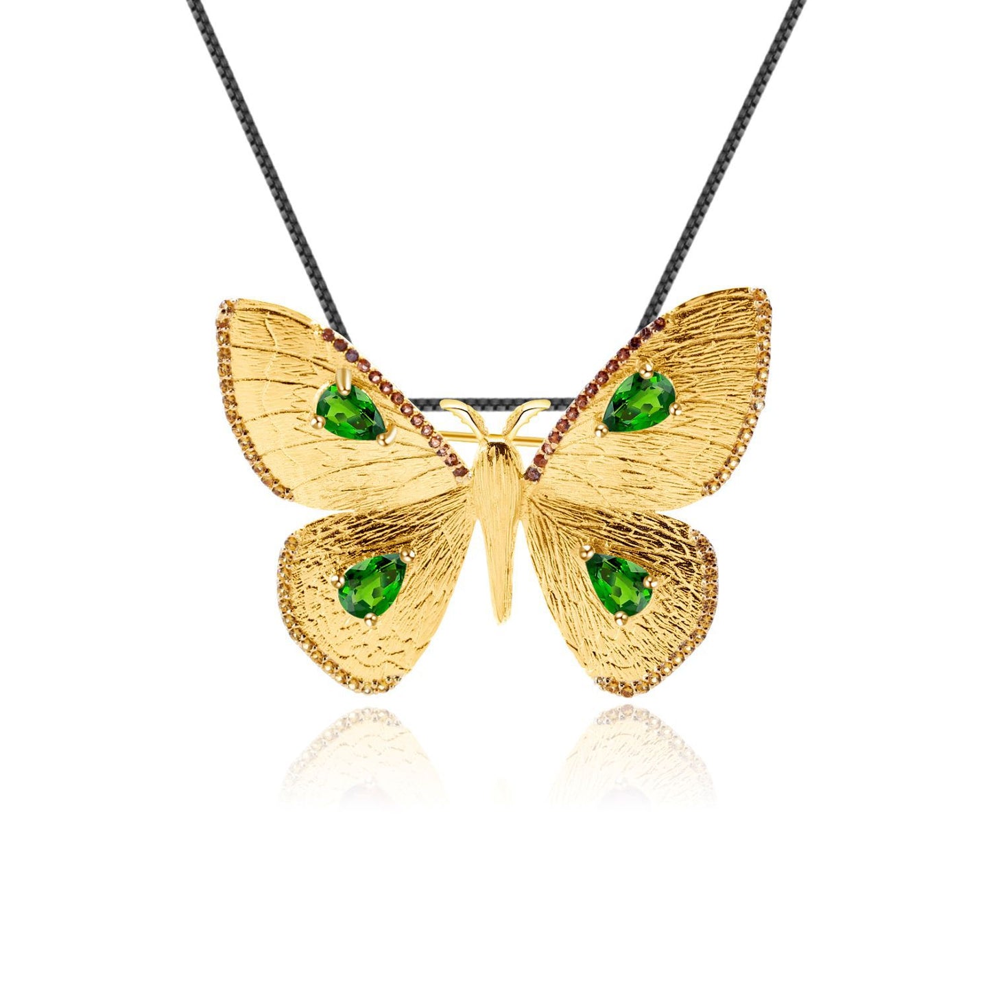Designer Brooch Pendant Dual-use Butterfly Design Palace Style s925Silver Natural Amethyst Necklace Pendant