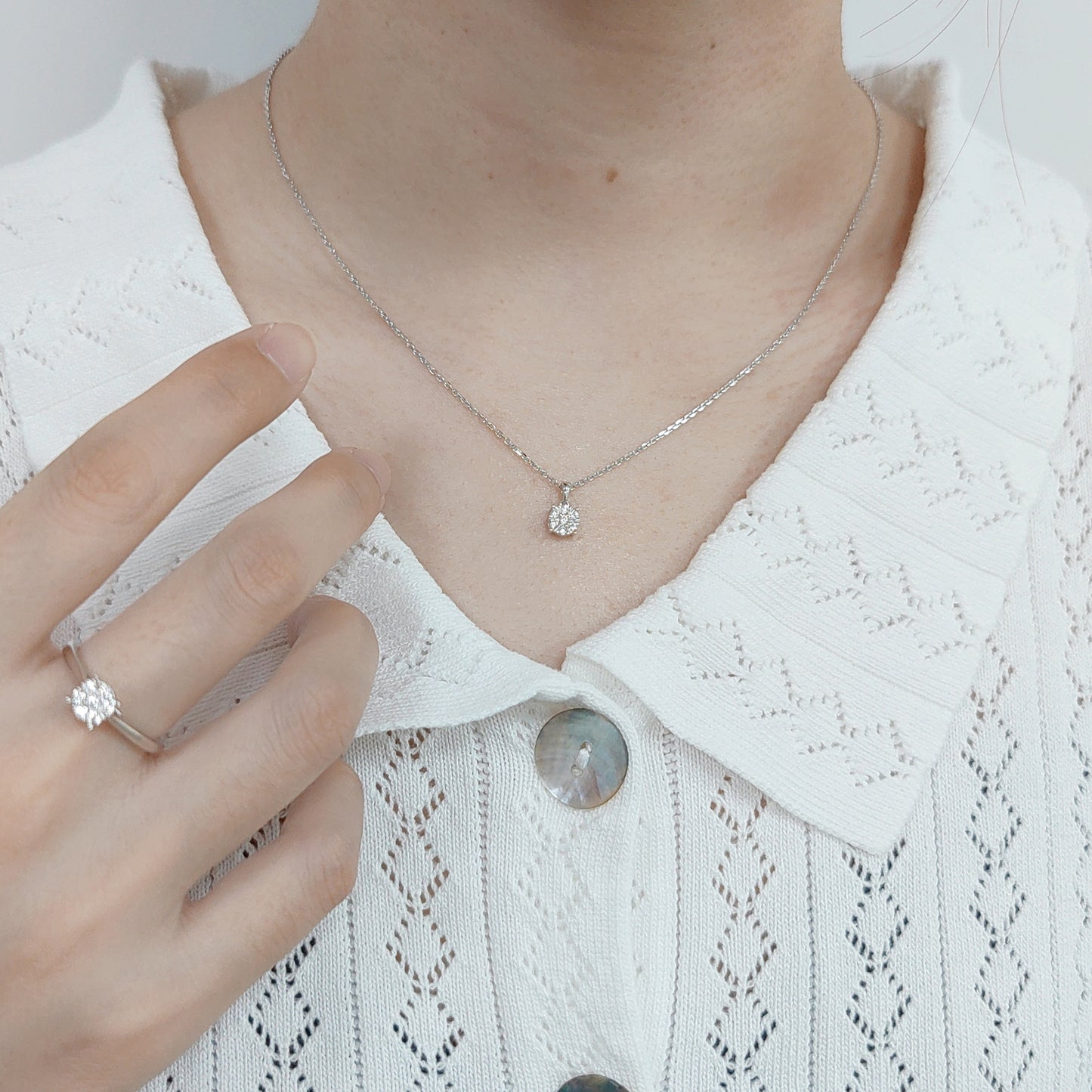 Light Luxury chic Fengqun Inlaid Crushed Diamond Cultivated Diamond Pendant9/10/14/18k White Gold Rose Gold Yellow Gold Necklace