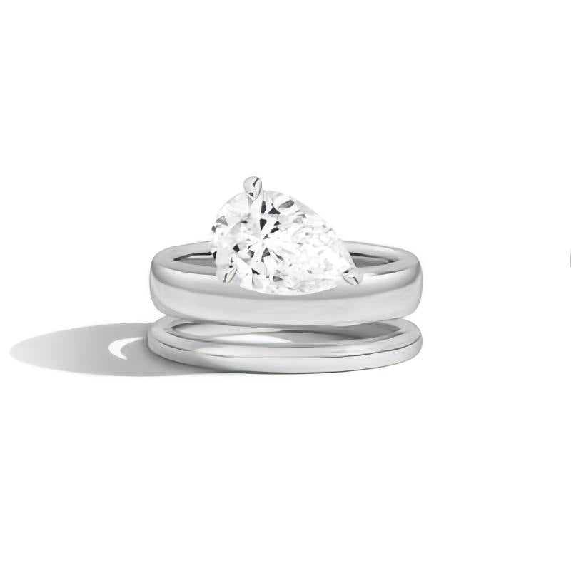 Bright2Carat Moissanite Ring Luxury Gift s925Sterling Silver Layered Ring Set