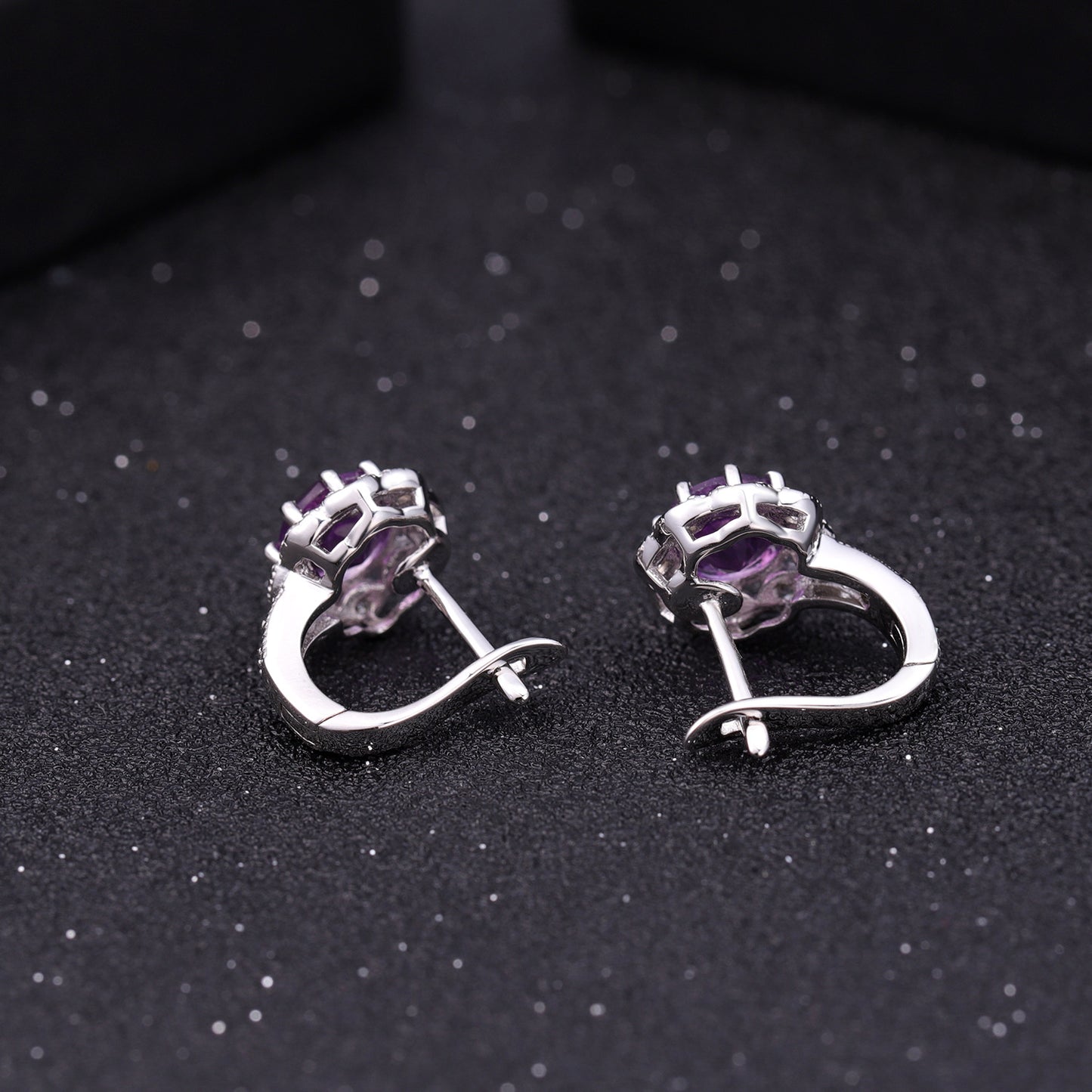 Natural Amethyst Earrings Jewelry Fashionable, Luxurious, and Simple s925Silver Inlaid Natural Gemstone Earrings Earrings