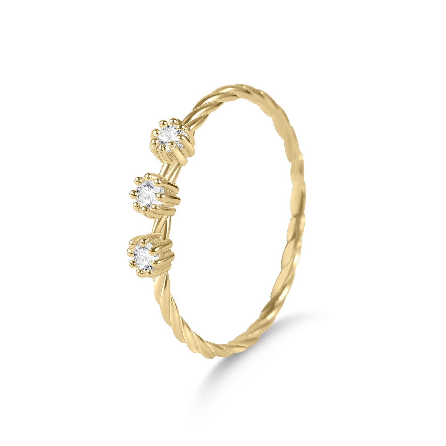 Advanced Sense s925Silver Inlay Moissanite Ring Branches Moon Golden Dawn Series Small Ring