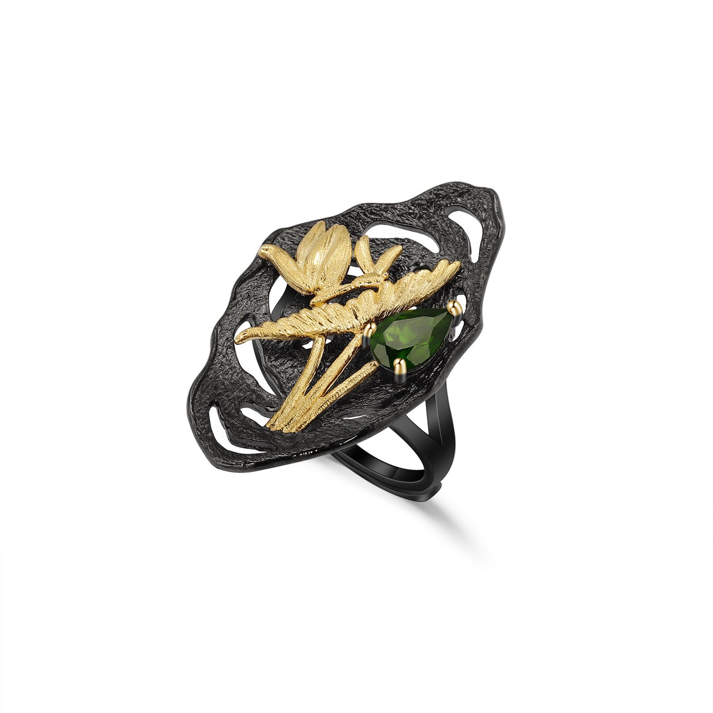 Designer Vintage Style Adjustable Ring with Italian Craftsmanship and High-end Feel925Silver Natural Amethyst Ring