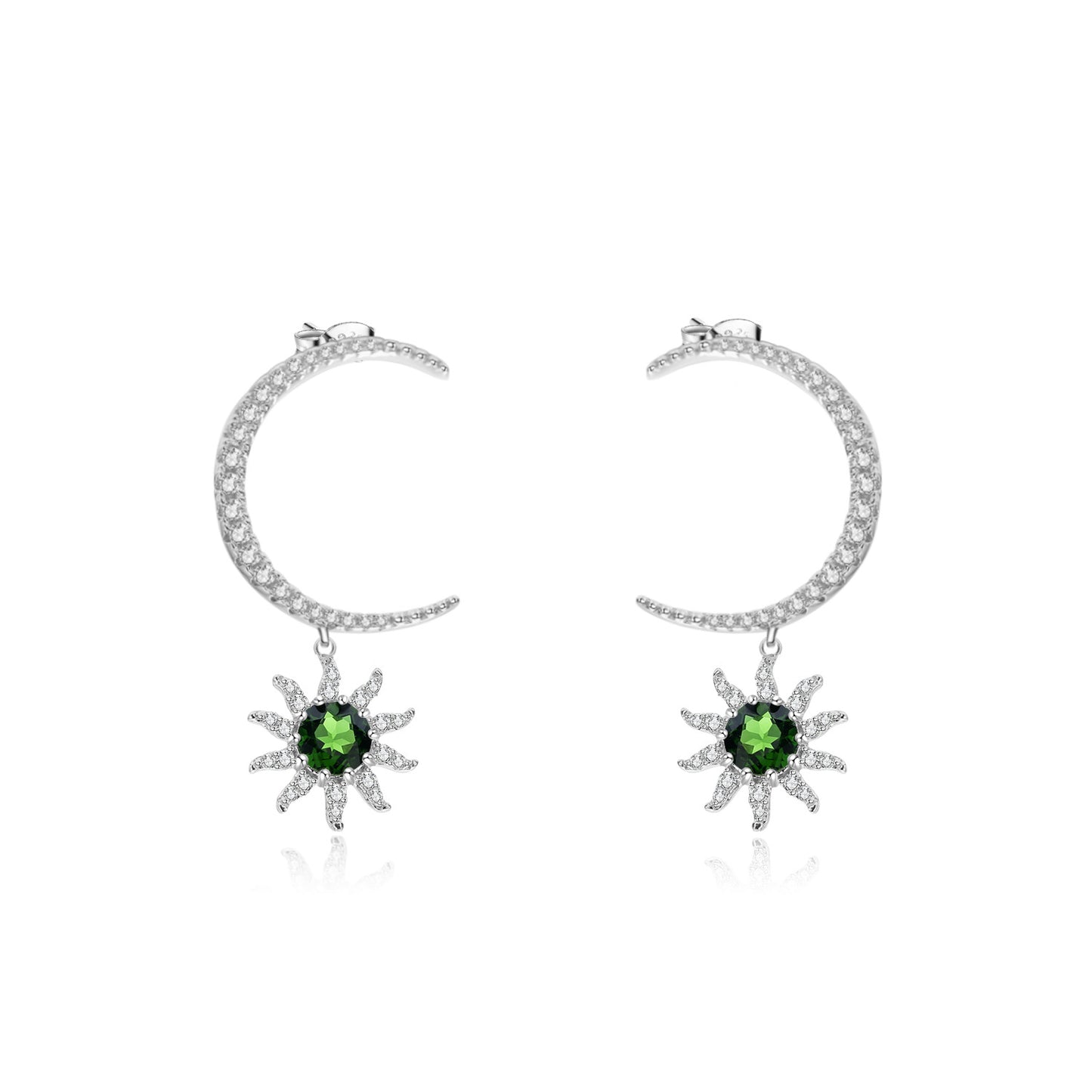 French Romantic Light Luxury Style Designer Earrings s925Silver Inlaid Gemstone Natural Amethyst Stud Earrings