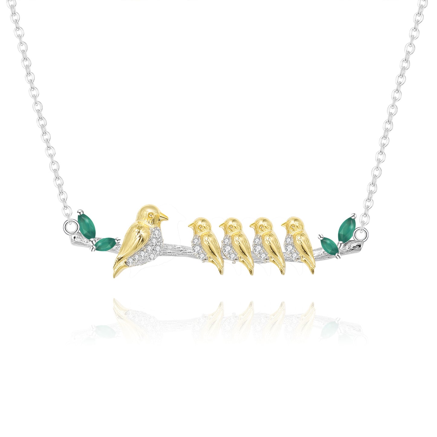 Designer High-End Pendant Bird Natural Style Design s925Silver Natural Gemstone Necklace Pendant